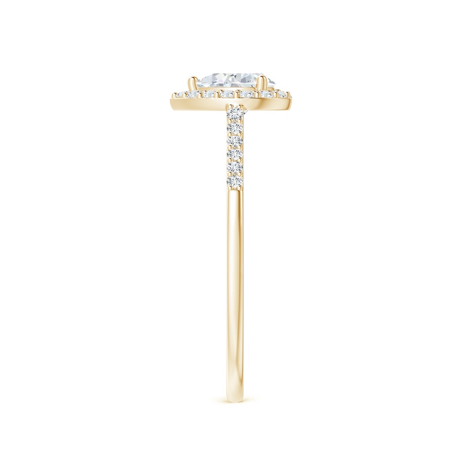 6x4mm GVS2 Pear-Shaped Diamond Halo Engagement Ring with Accents in Yellow Gold side-2