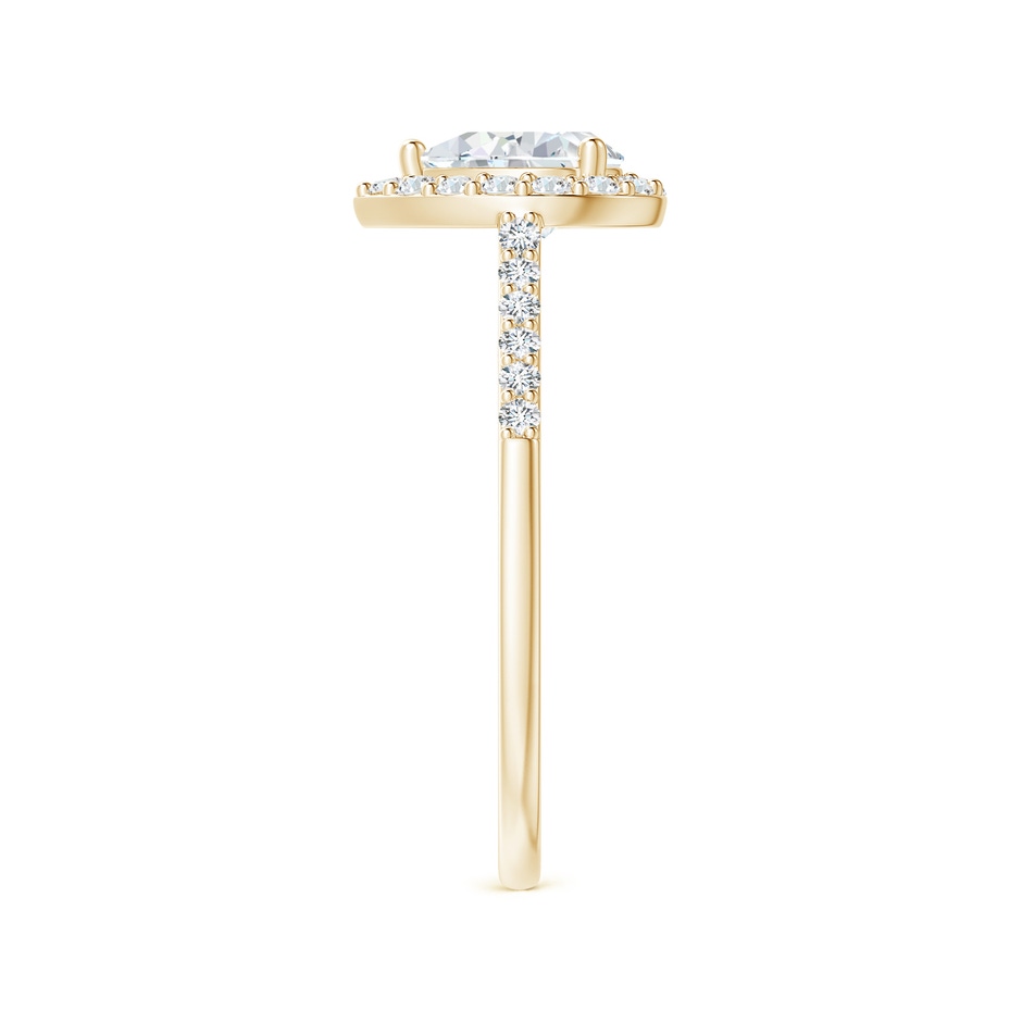 7x5mm GVS2 Pear-Shaped Diamond Halo Engagement Ring with Accents in Yellow Gold side-2