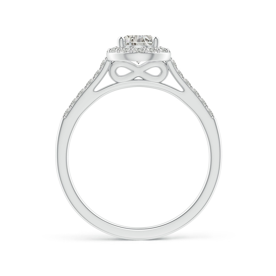 7x5mm KI3 Pear-Shaped Diamond Halo Engagement Ring with Accents in White Gold side-1