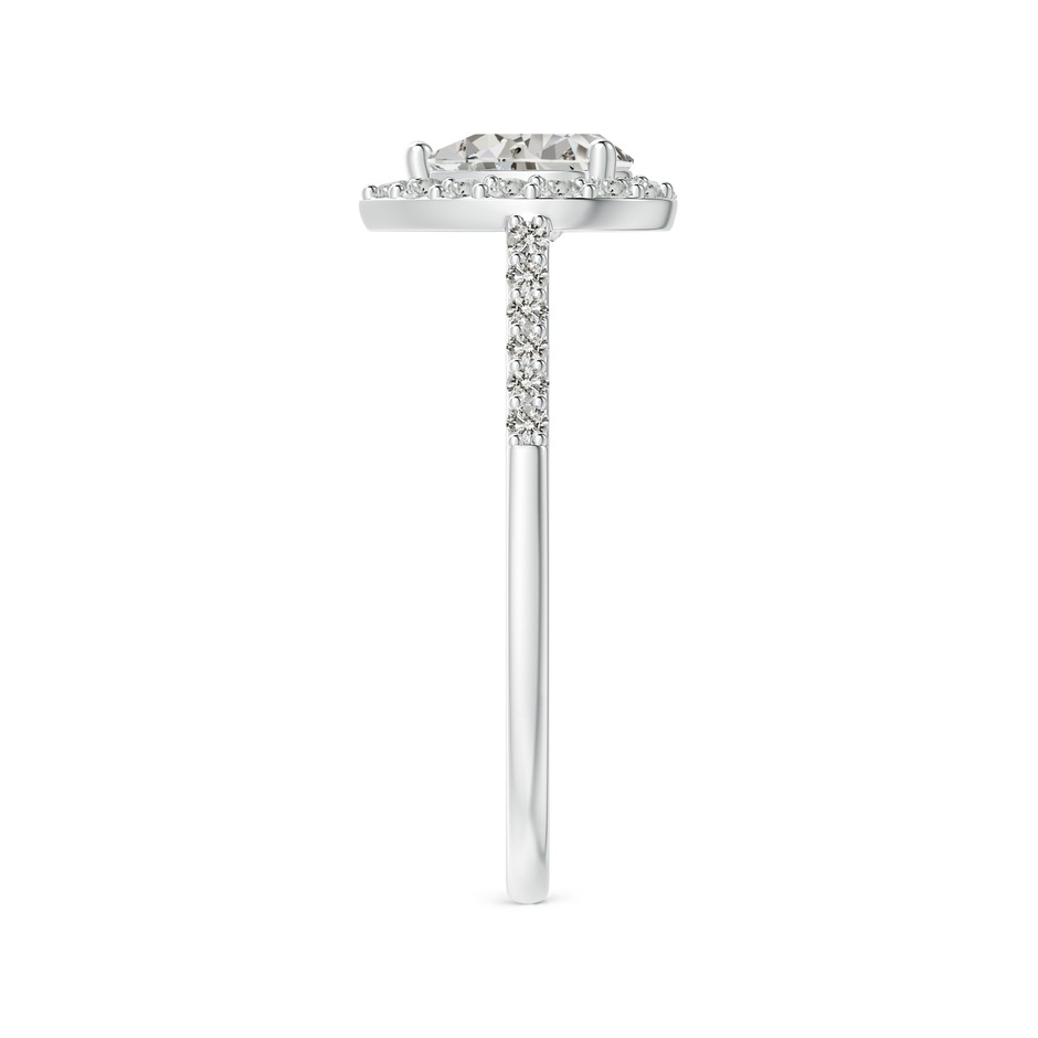 7x5mm KI3 Pear-Shaped Diamond Halo Engagement Ring with Accents in White Gold side-2