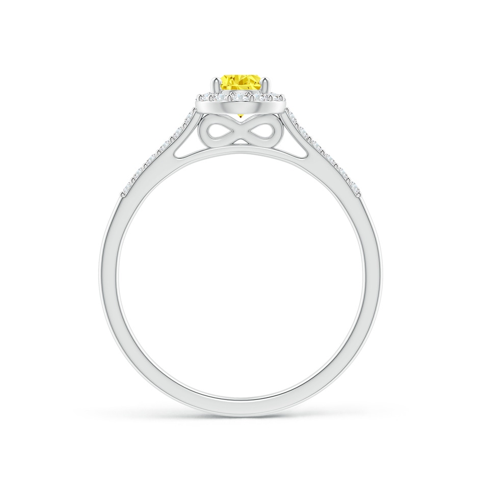 6x4mm AAAA Pear-Shaped Fancy Intense Yellow Diamond Halo Engagement Ring with Accents in P950 Platinum side 199
