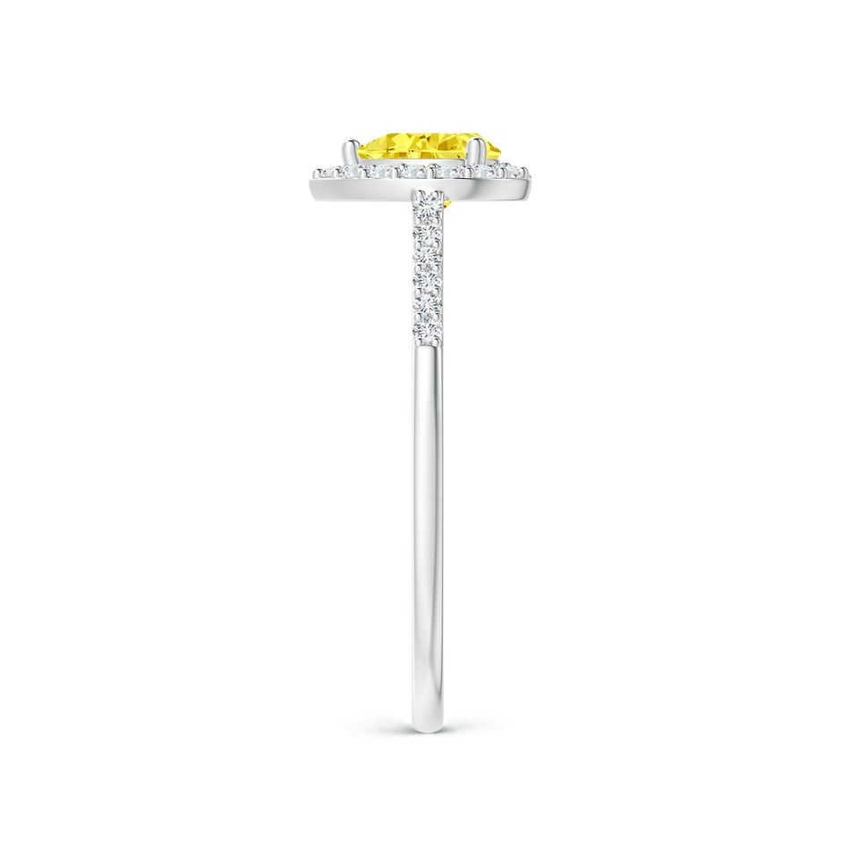6x4mm AAAA Pear-Shaped Fancy Intense Yellow Diamond Halo Engagement Ring with Accents in P950 Platinum side 299