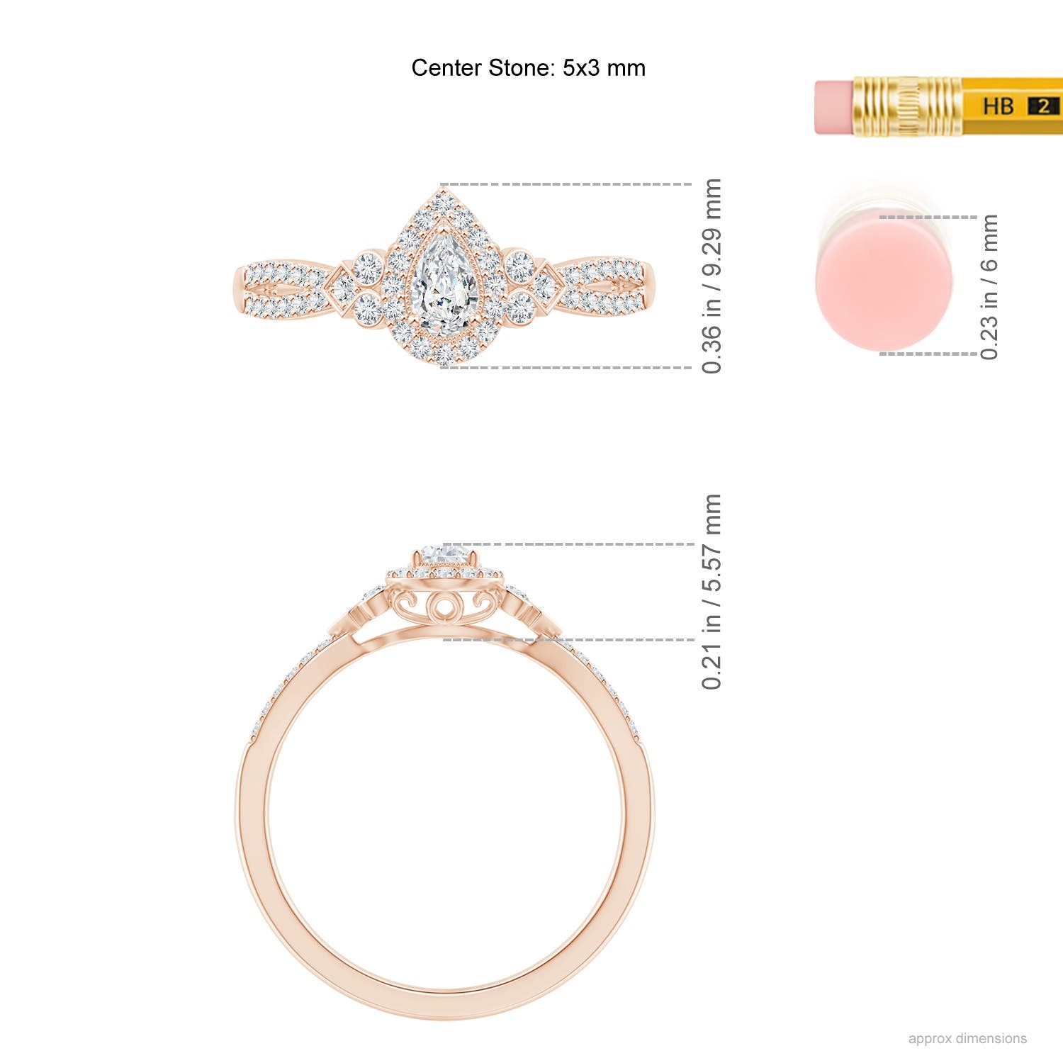 G, VS2 / 0.52 CT / 14 KT Rose Gold