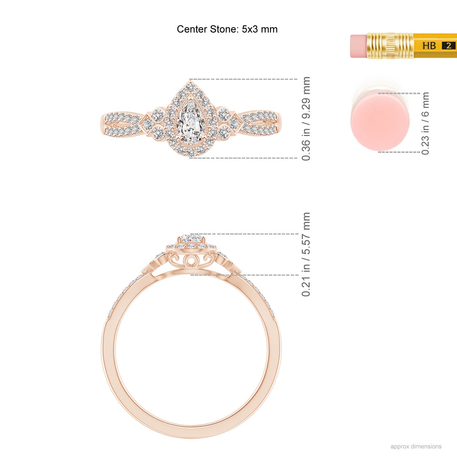 I-J, I1-I2 / 0.52 CT / 14 KT Rose Gold