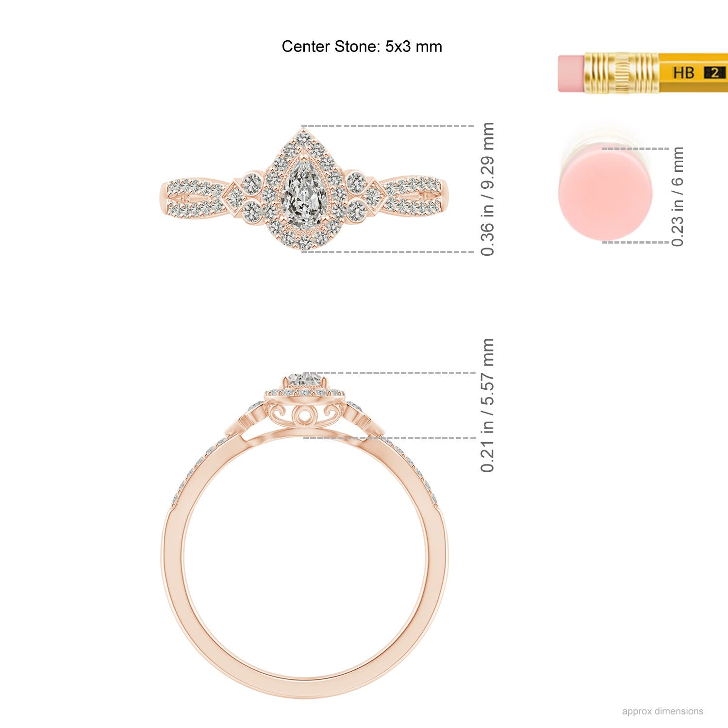 K, I3 / 0.52 CT / 14 KT Rose Gold