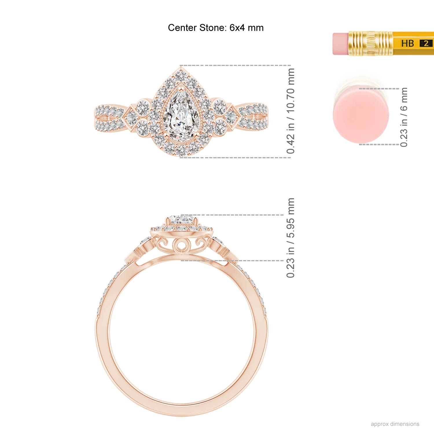 I-J, I1-I2 / 0.83 CT / 14 KT Rose Gold