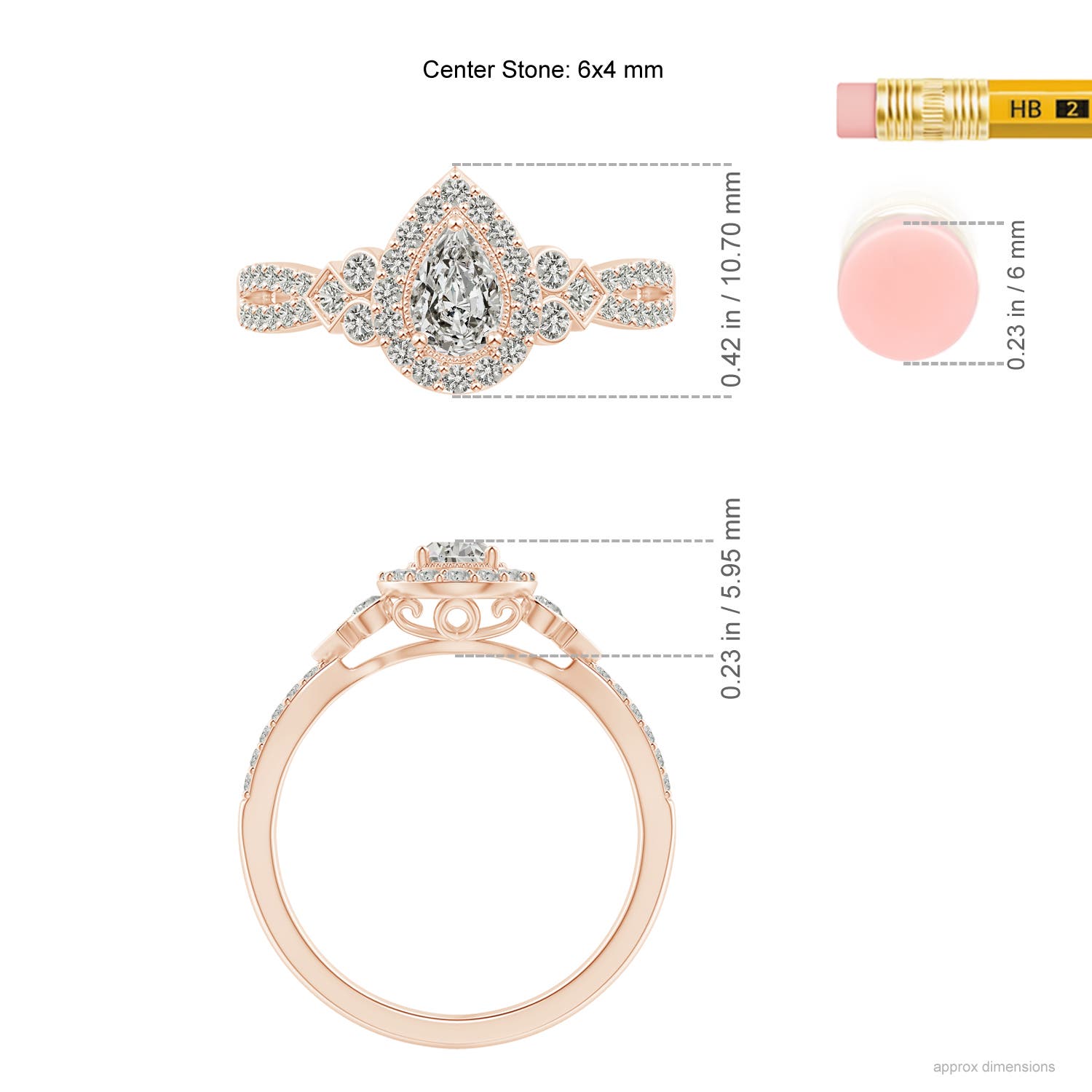 K, I3 / 0.83 CT / 14 KT Rose Gold