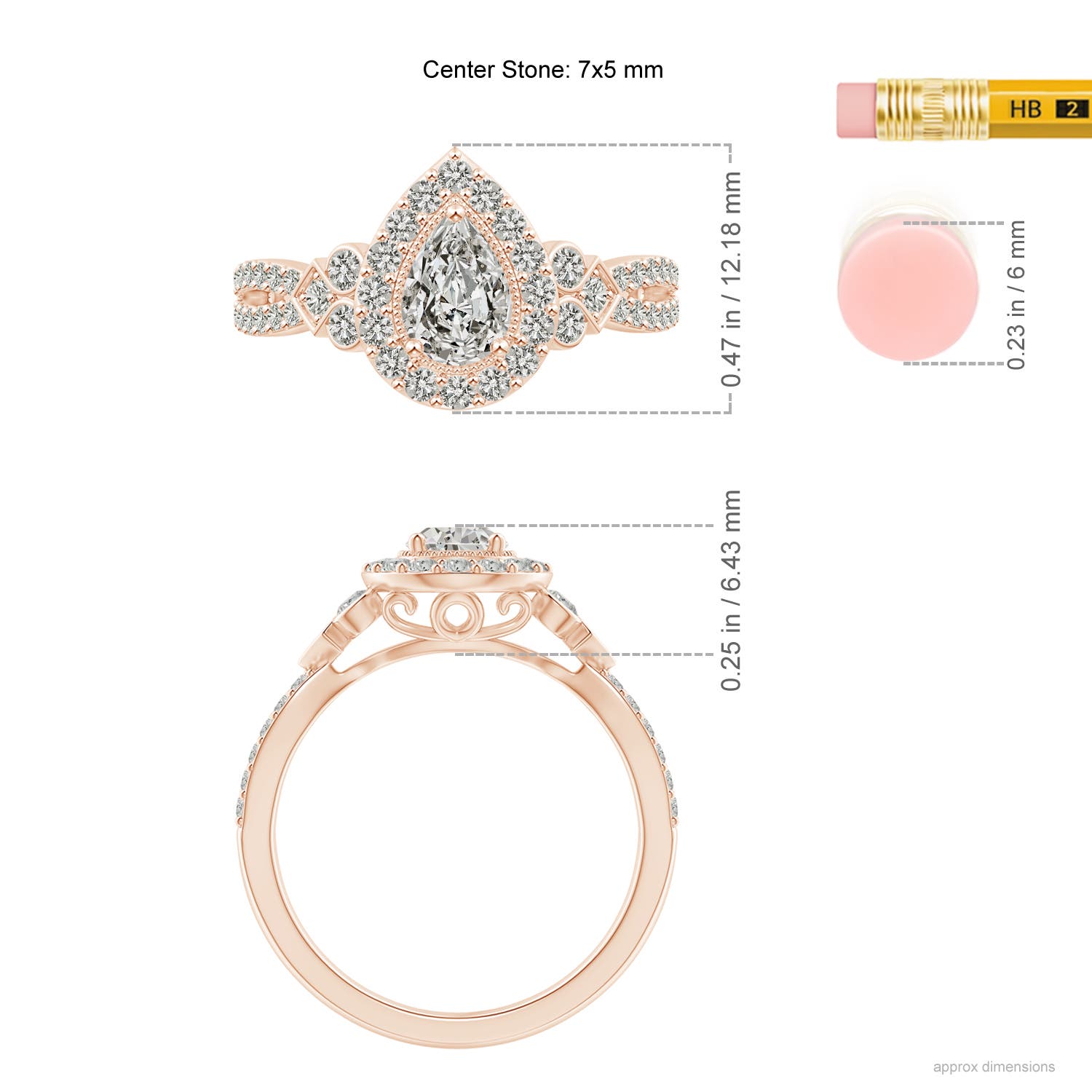 K, I3 / 1.24 CT / 14 KT Rose Gold