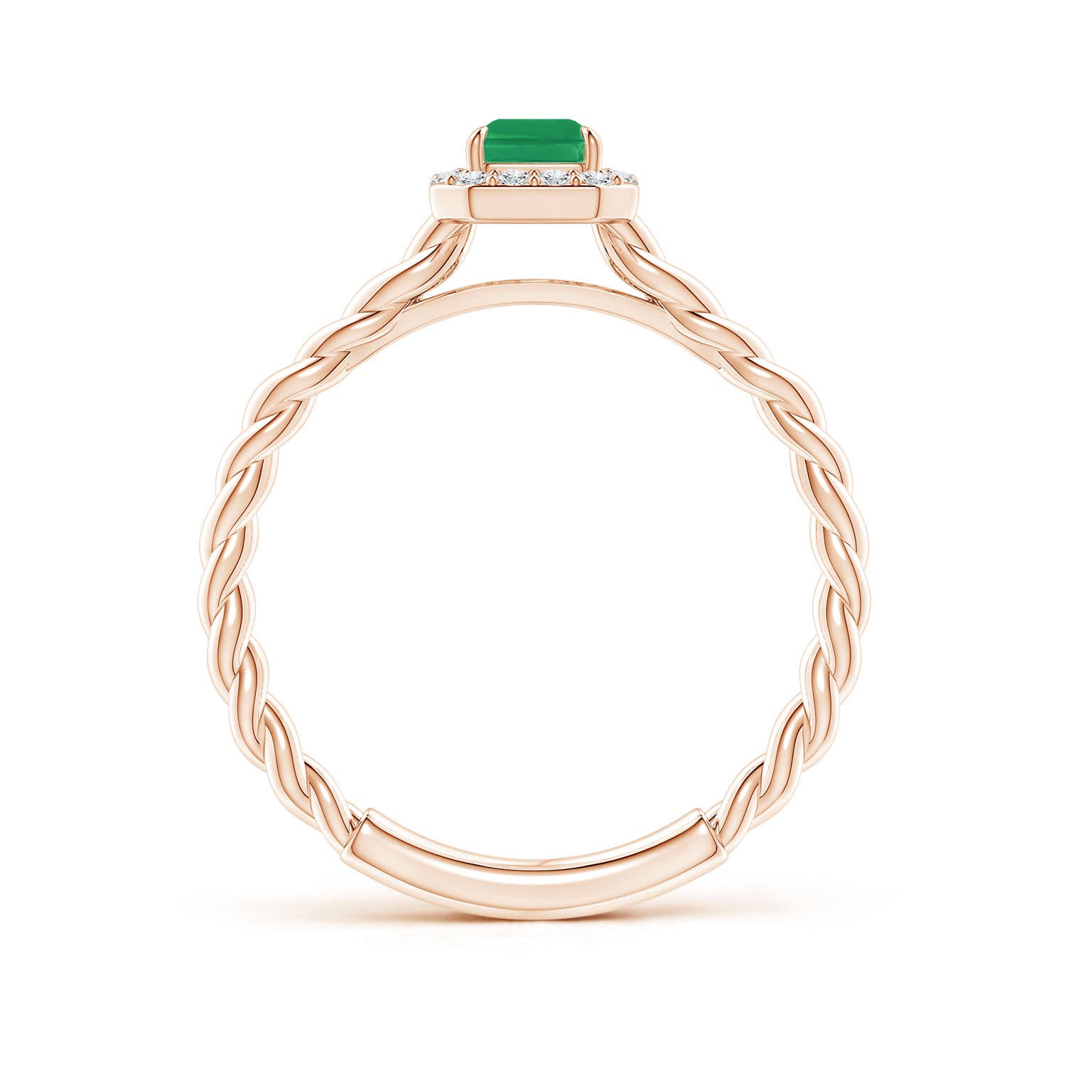 A - Emerald / 0.68 CT / 14 KT Rose Gold