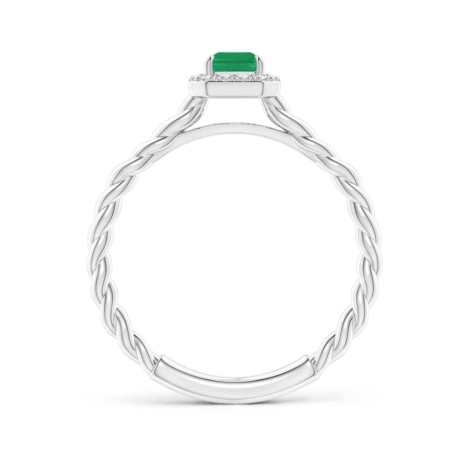 A - Emerald / 0.68 CT / 14 KT White Gold