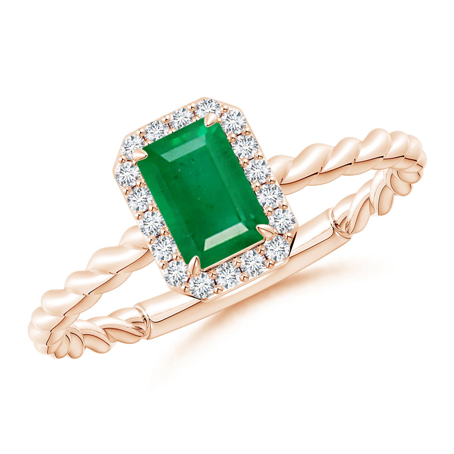 AA - Emerald / 0.68 CT / 14 KT Rose Gold