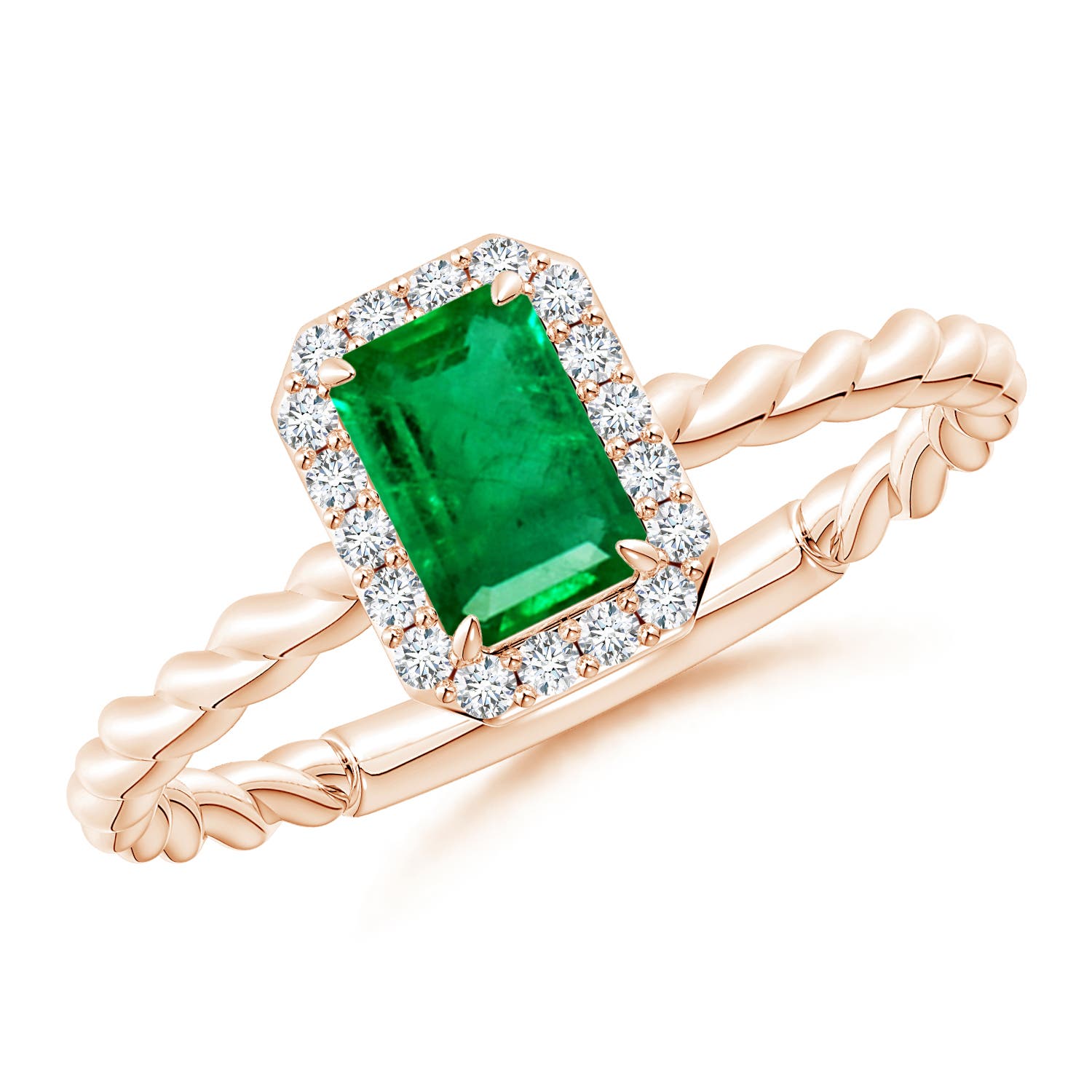 AAA - Emerald / 0.68 CT / 14 KT Rose Gold