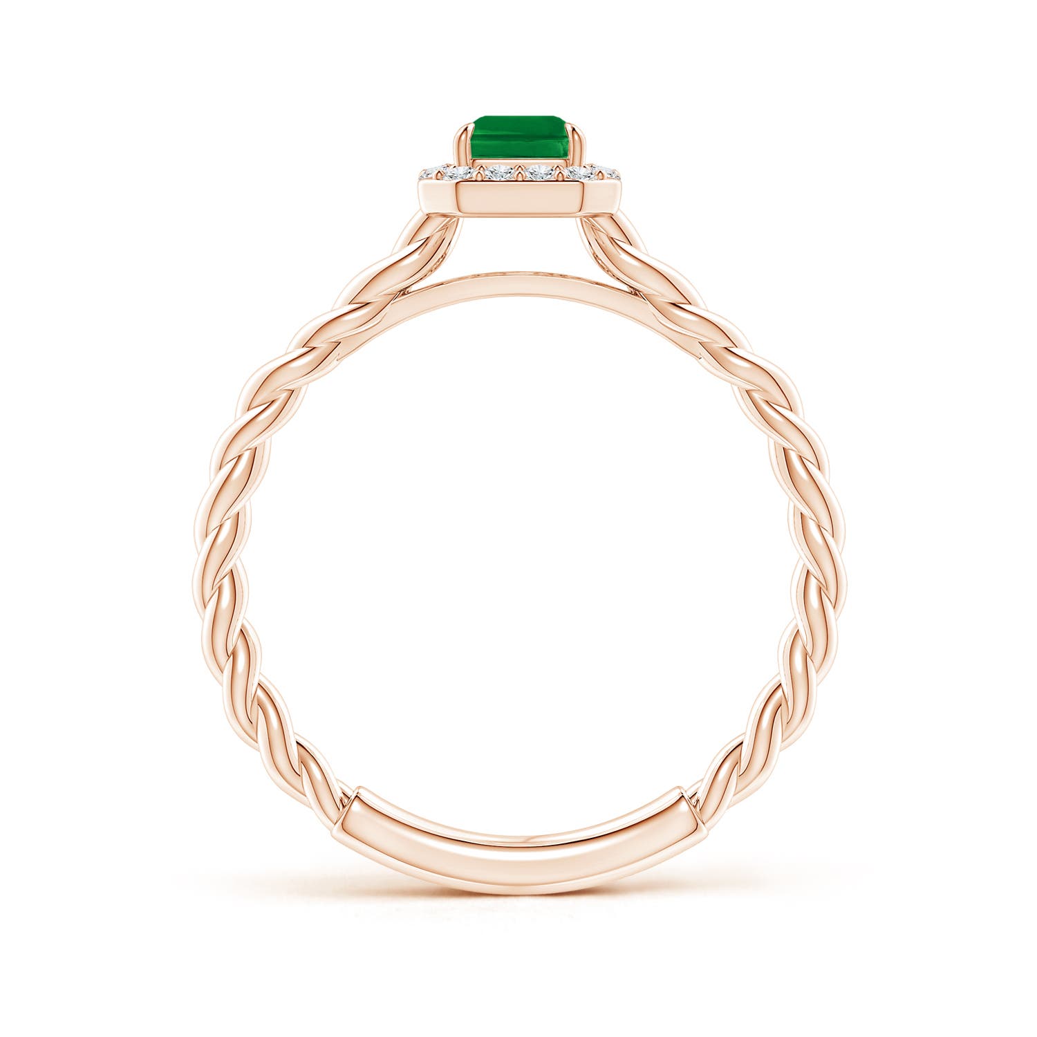 AAA - Emerald / 0.68 CT / 14 KT Rose Gold