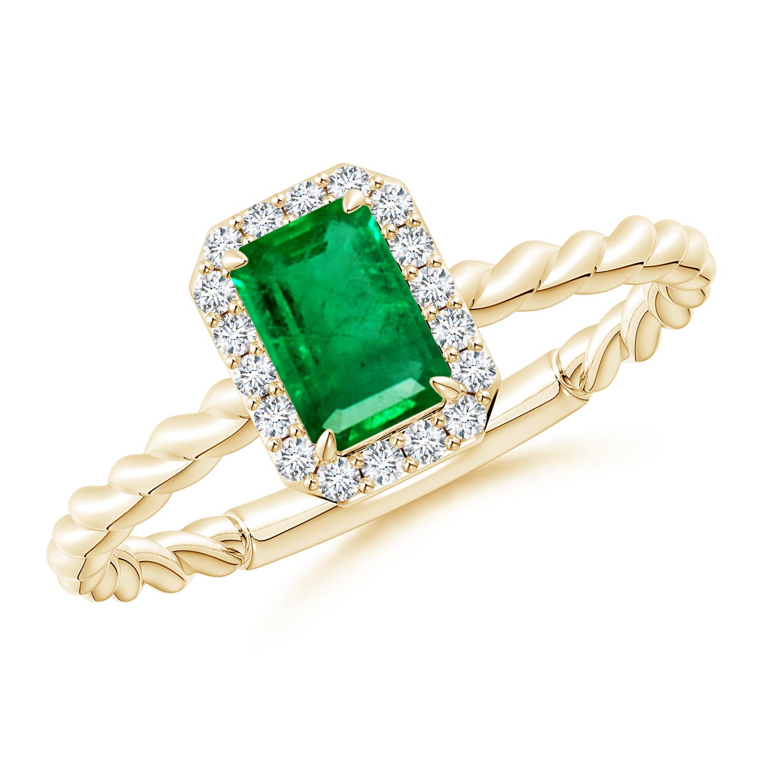 AAA - Emerald / 0.68 CT / 14 KT Yellow Gold