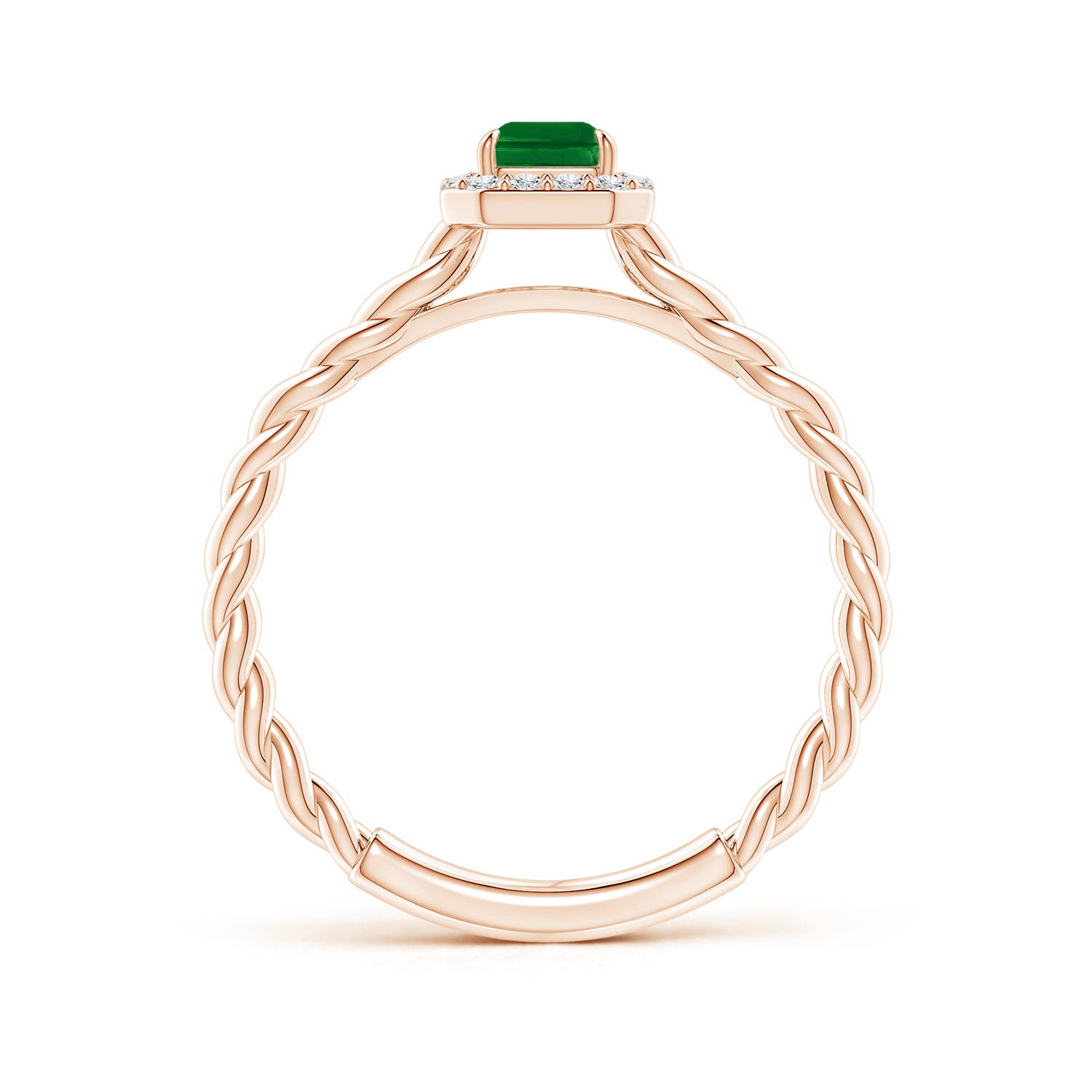 AAAA - Emerald / 0.68 CT / 14 KT Rose Gold