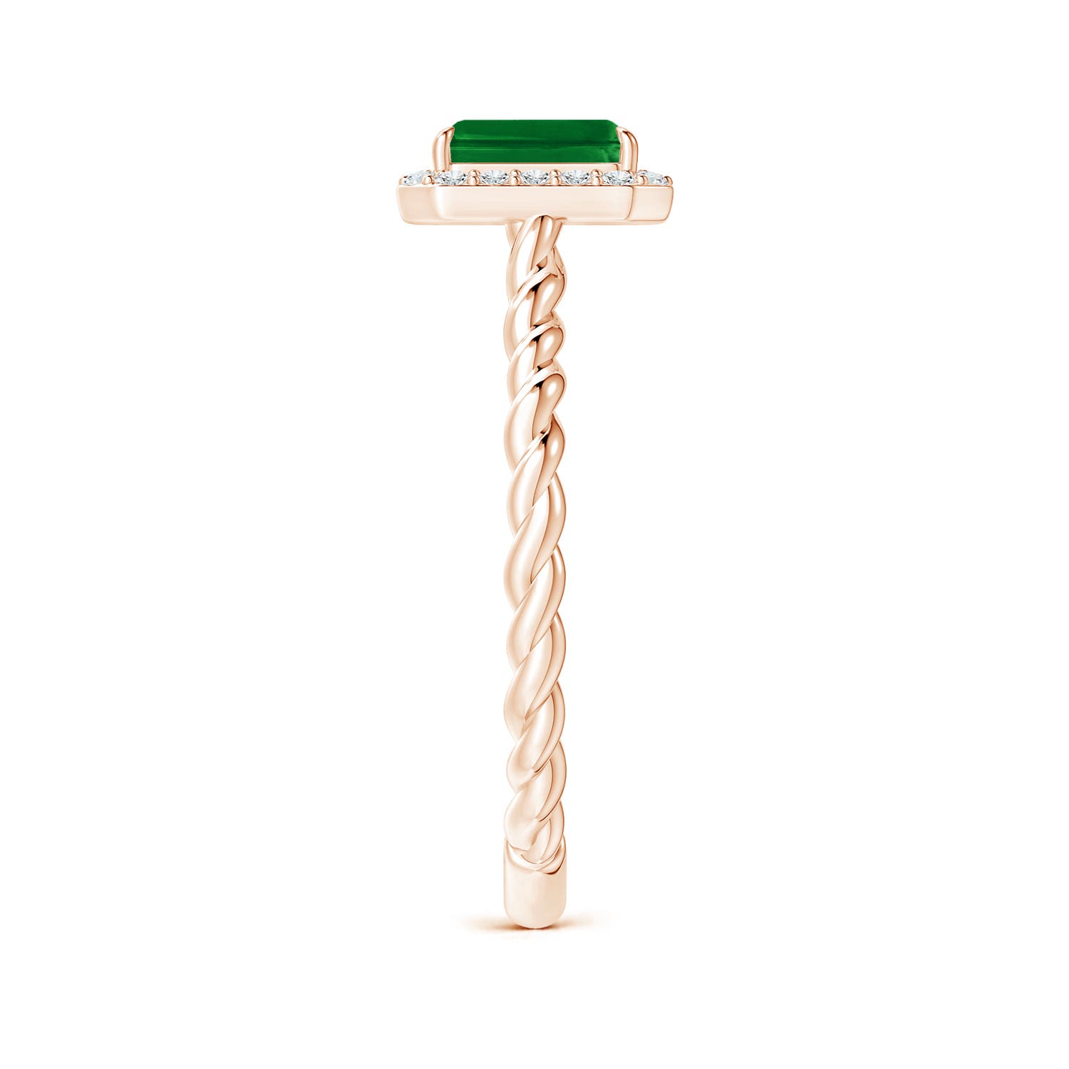 AAAA - Emerald / 0.68 CT / 14 KT Rose Gold