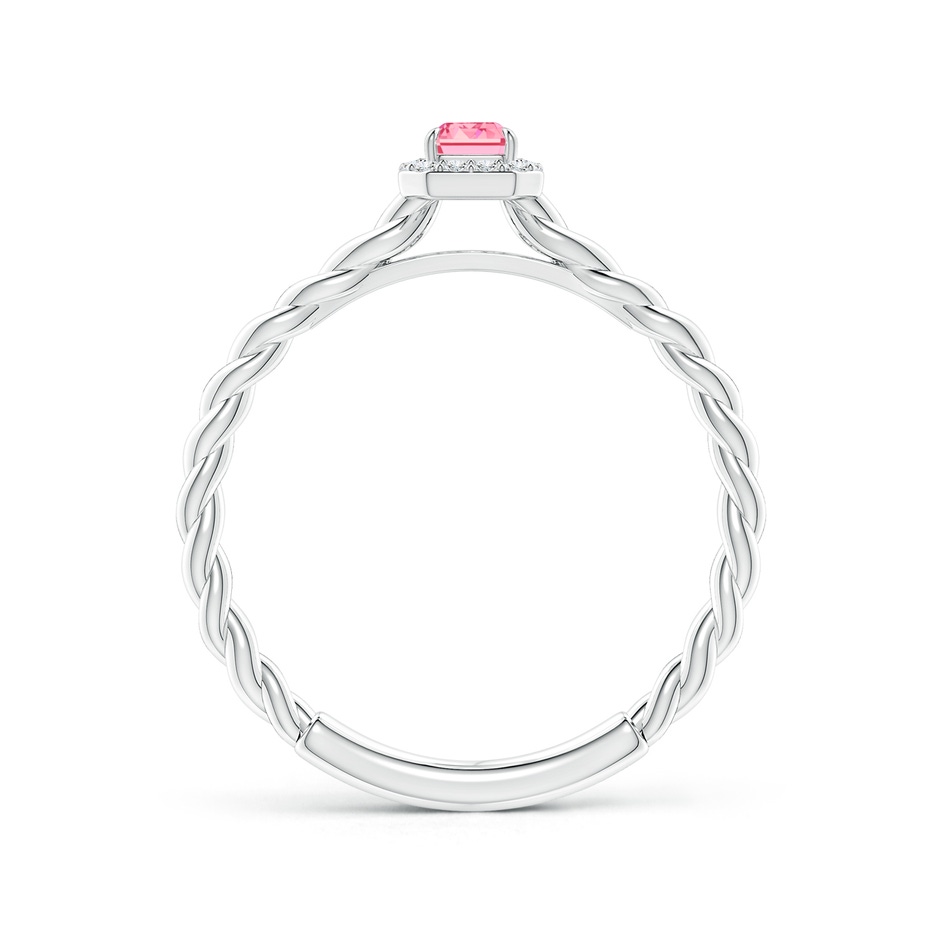 5x3mm AAAA Emerald-Cut Fancy Intense Pink Diamond Halo Twisted Shank Engagement Ring in P950 Platinum side 199