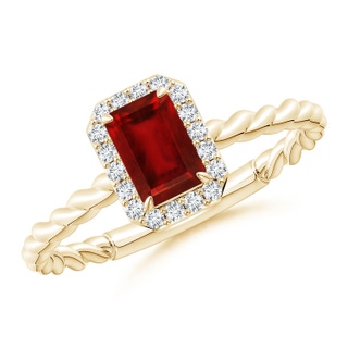 Emerald Cut Lab-Grown Lab Grown Ruby