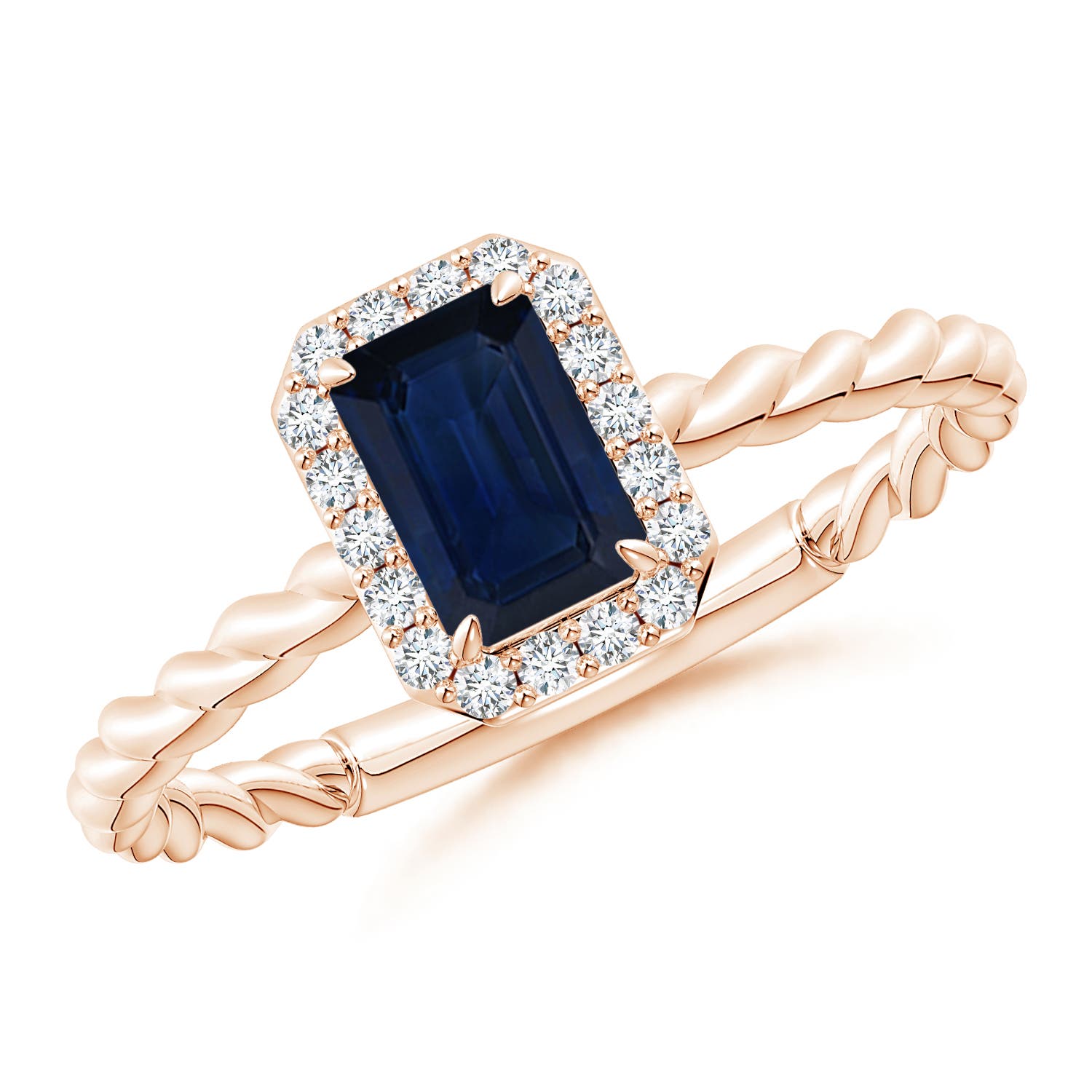 AA - Blue Sapphire / 0.83 CT / 14 KT Rose Gold