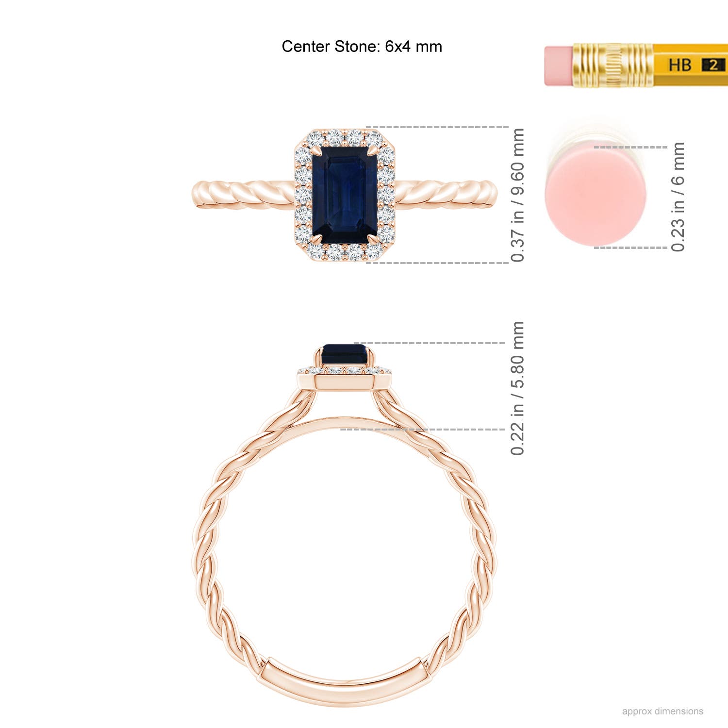 AA - Blue Sapphire / 0.83 CT / 14 KT Rose Gold