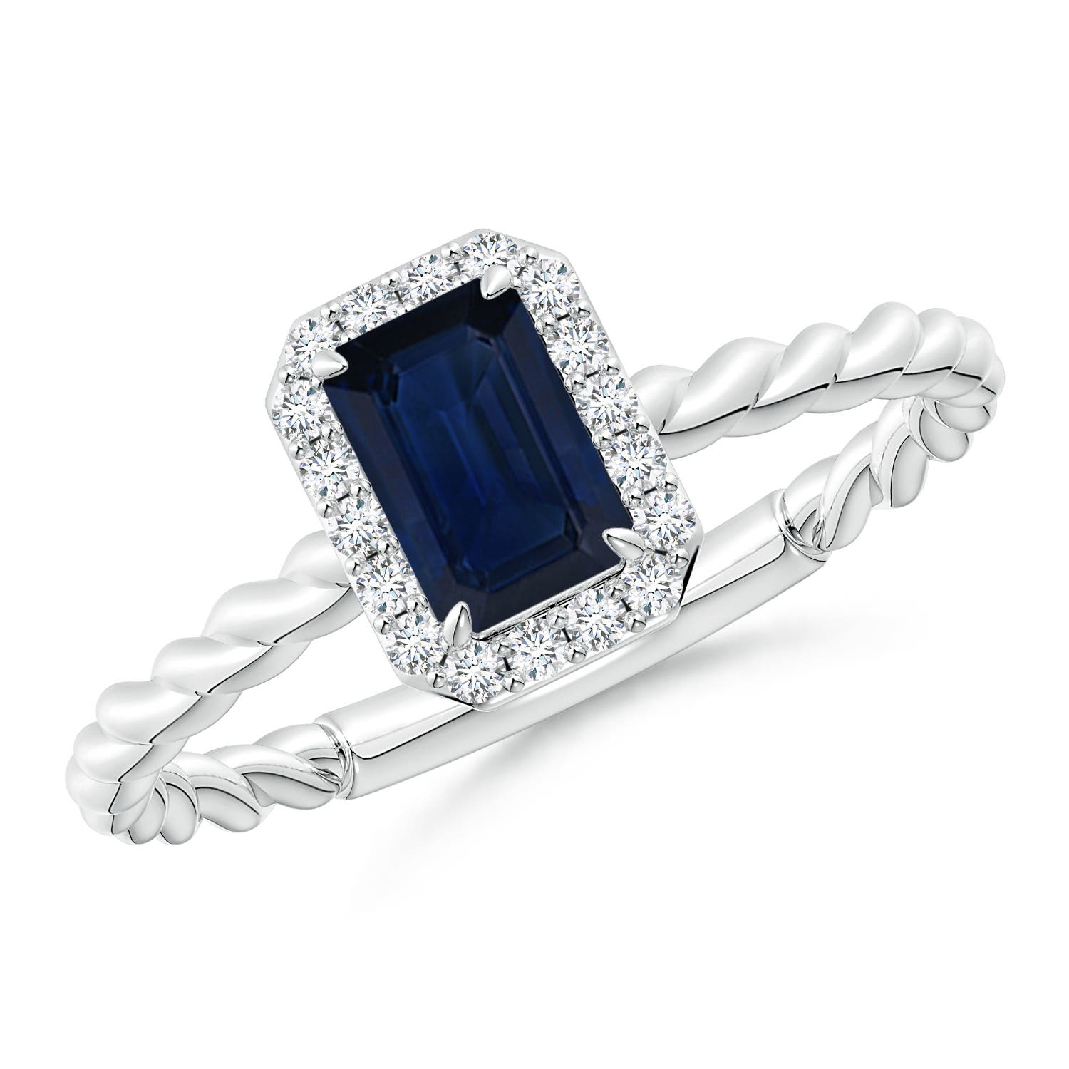 AA - Blue Sapphire / 0.83 CT / 14 KT White Gold