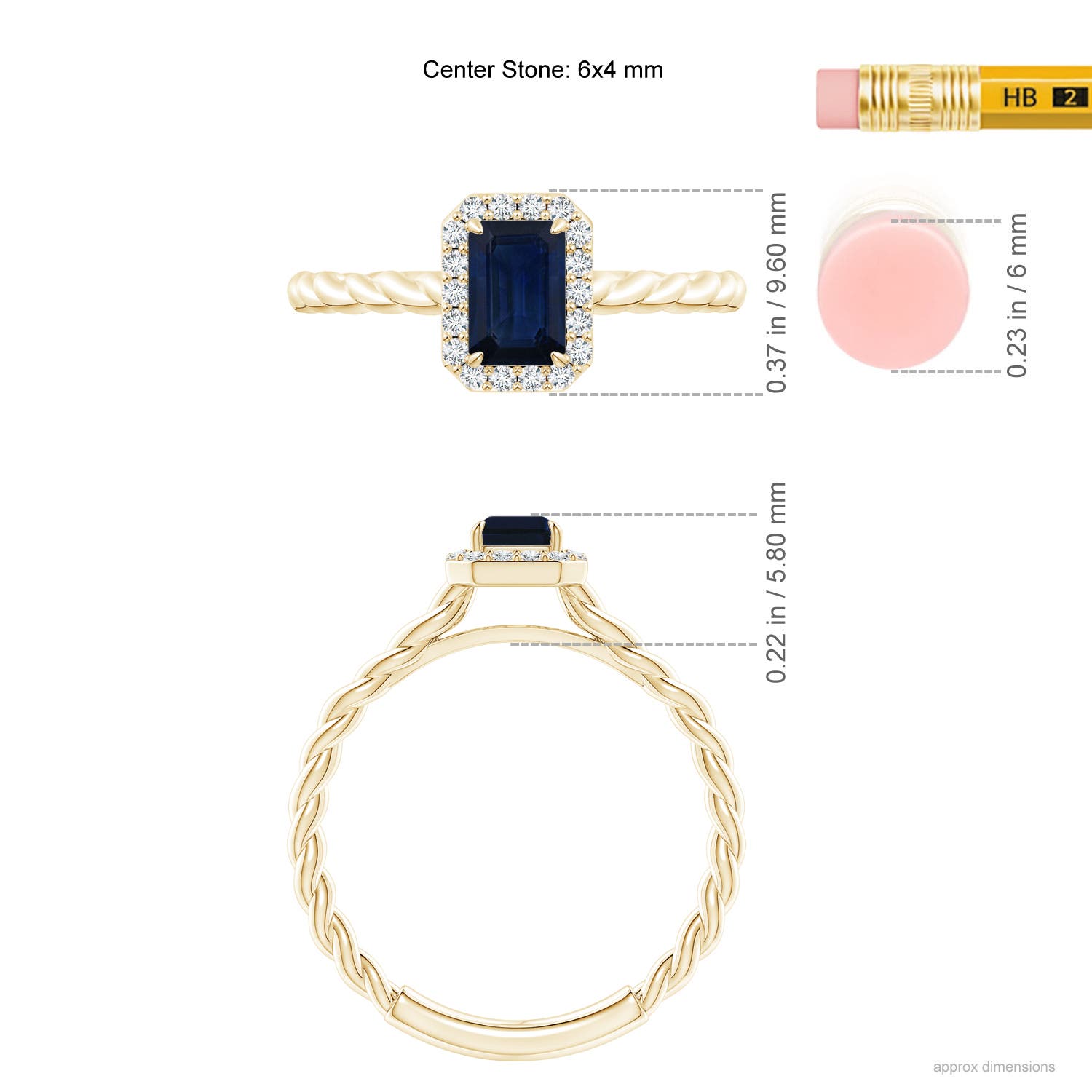 AA - Blue Sapphire / 0.83 CT / 14 KT Yellow Gold