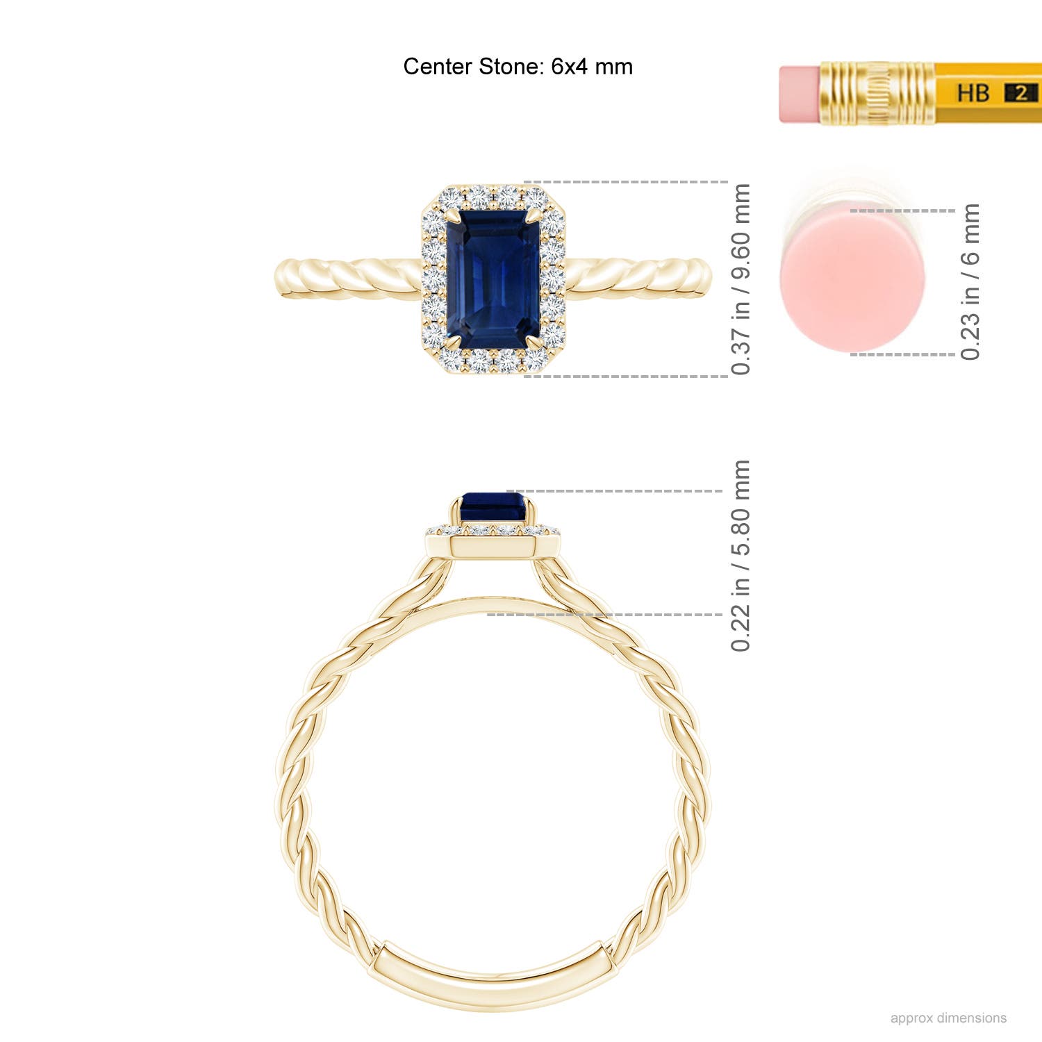 AAA - Blue Sapphire / 0.83 CT / 14 KT Yellow Gold