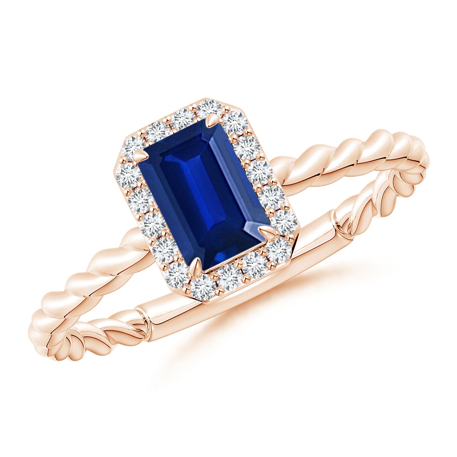 AAAA - Blue Sapphire / 0.83 CT / 14 KT Rose Gold