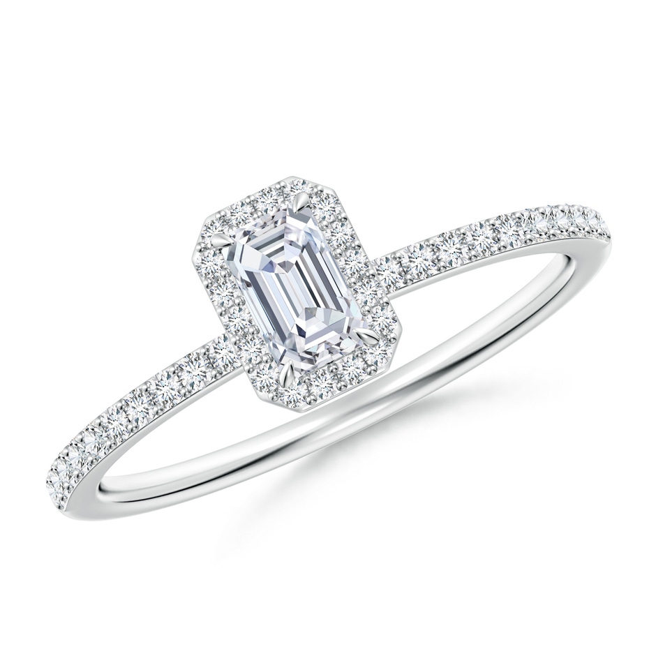 5x3mm GVS2 Emerald-Cut Diamond Halo Engagement Ring in P950 Platinum 