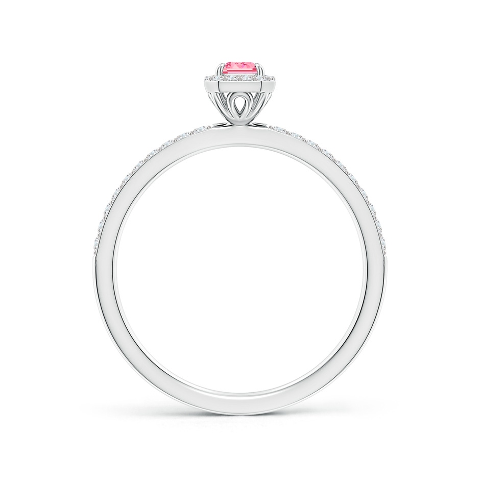 5x3mm AAAA Emerald-Cut Fancy Intense Pink Diamond Halo Engagement Ring in P950 Platinum side 199