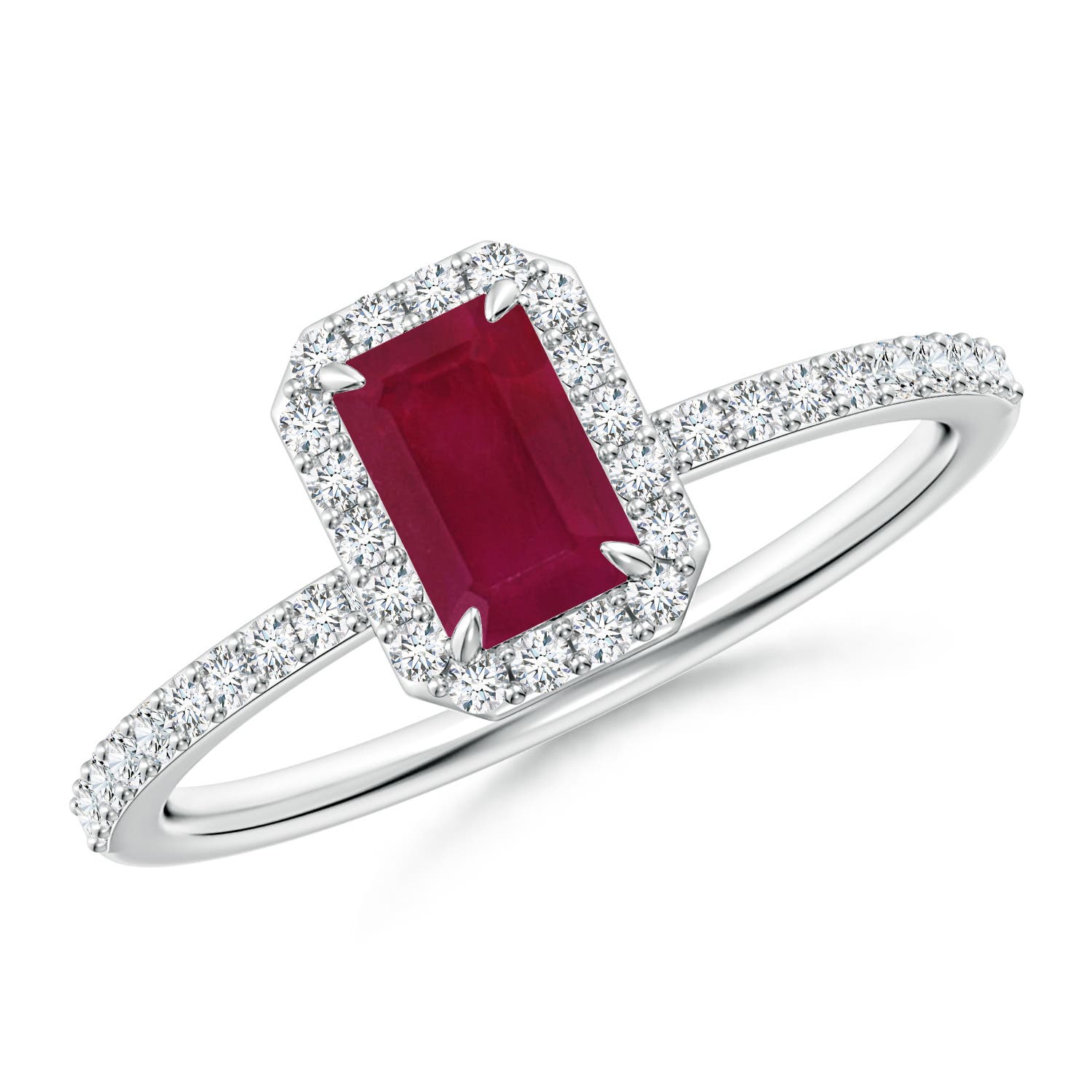 A - Ruby / 0.94 CT / 14 KT White Gold