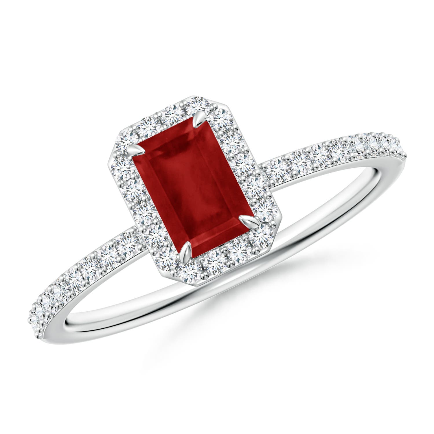 AA - Ruby / 0.94 CT / 14 KT White Gold