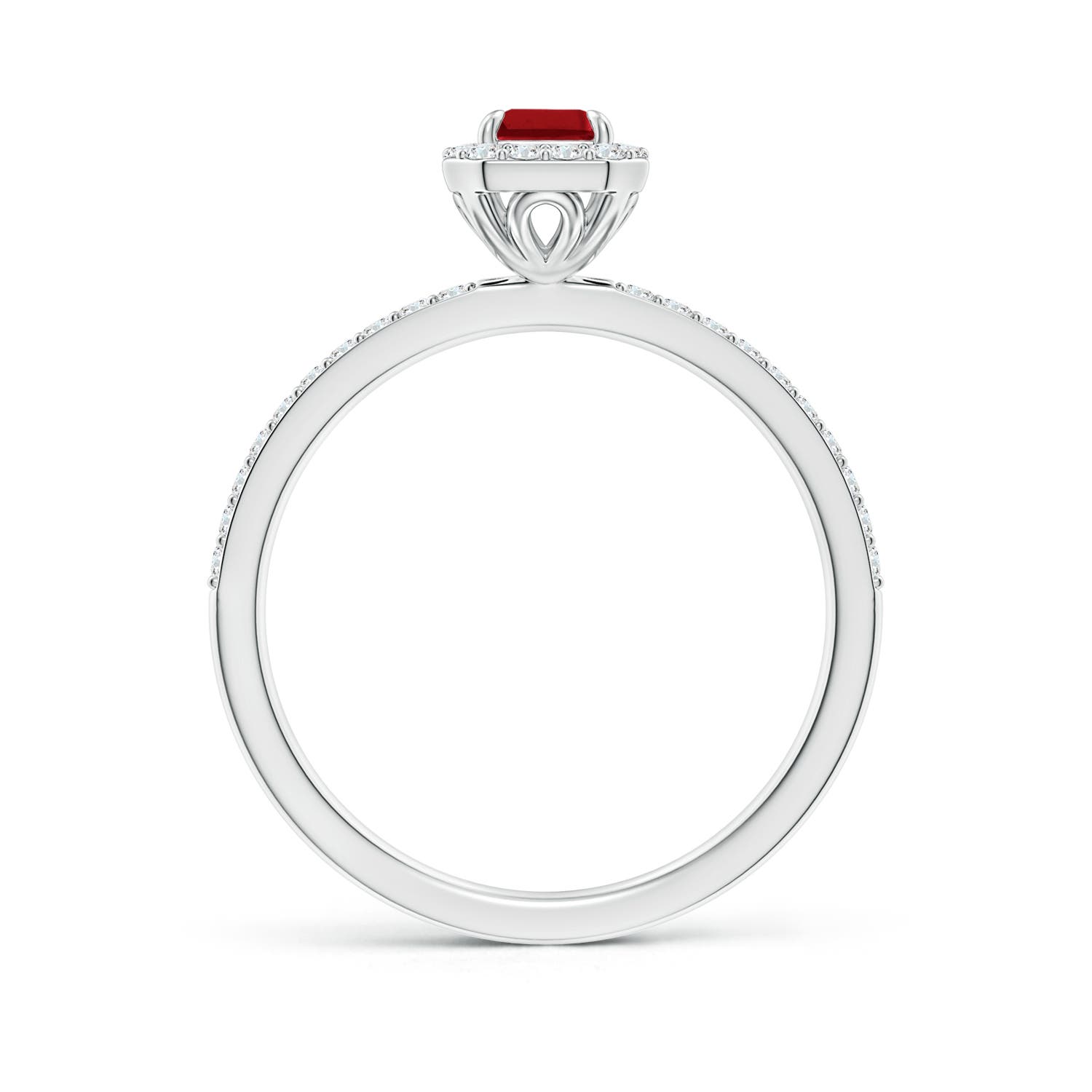 AAA - Ruby / 0.94 CT / 14 KT White Gold