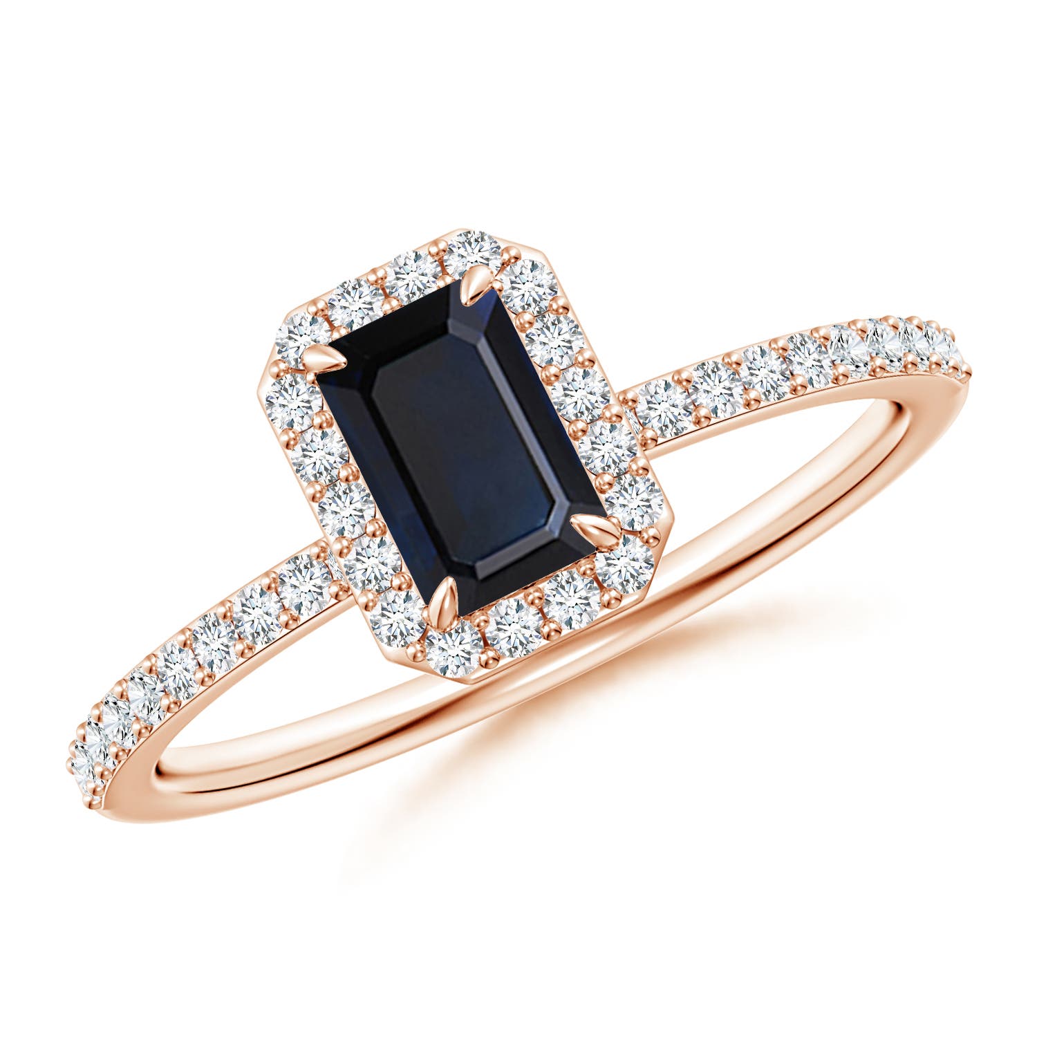 A - Blue Sapphire / 0.94 CT / 14 KT Rose Gold