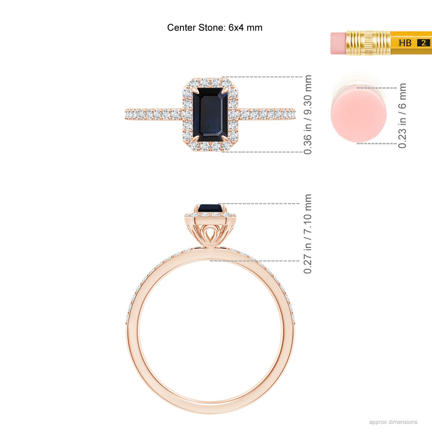 A - Blue Sapphire / 0.94 CT / 14 KT Rose Gold