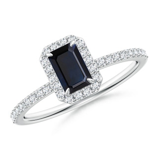 Emerald Cut A Blue Sapphire