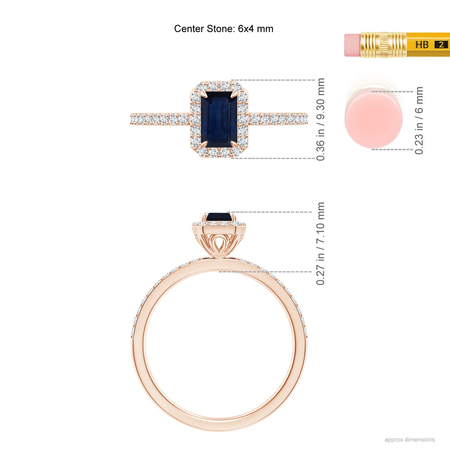 AA - Blue Sapphire / 0.94 CT / 14 KT Rose Gold