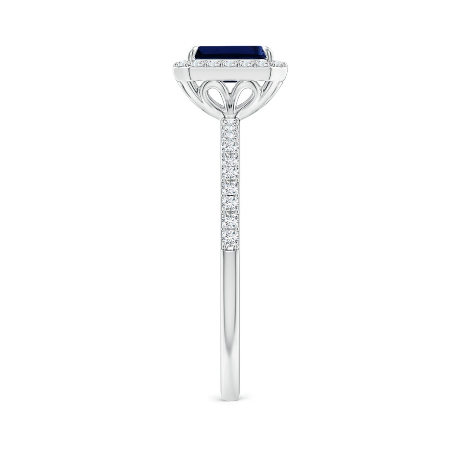 6x4mm AAA Emerald-Cut Sapphire Halo Engagement Ring in P950 Platinum side-2