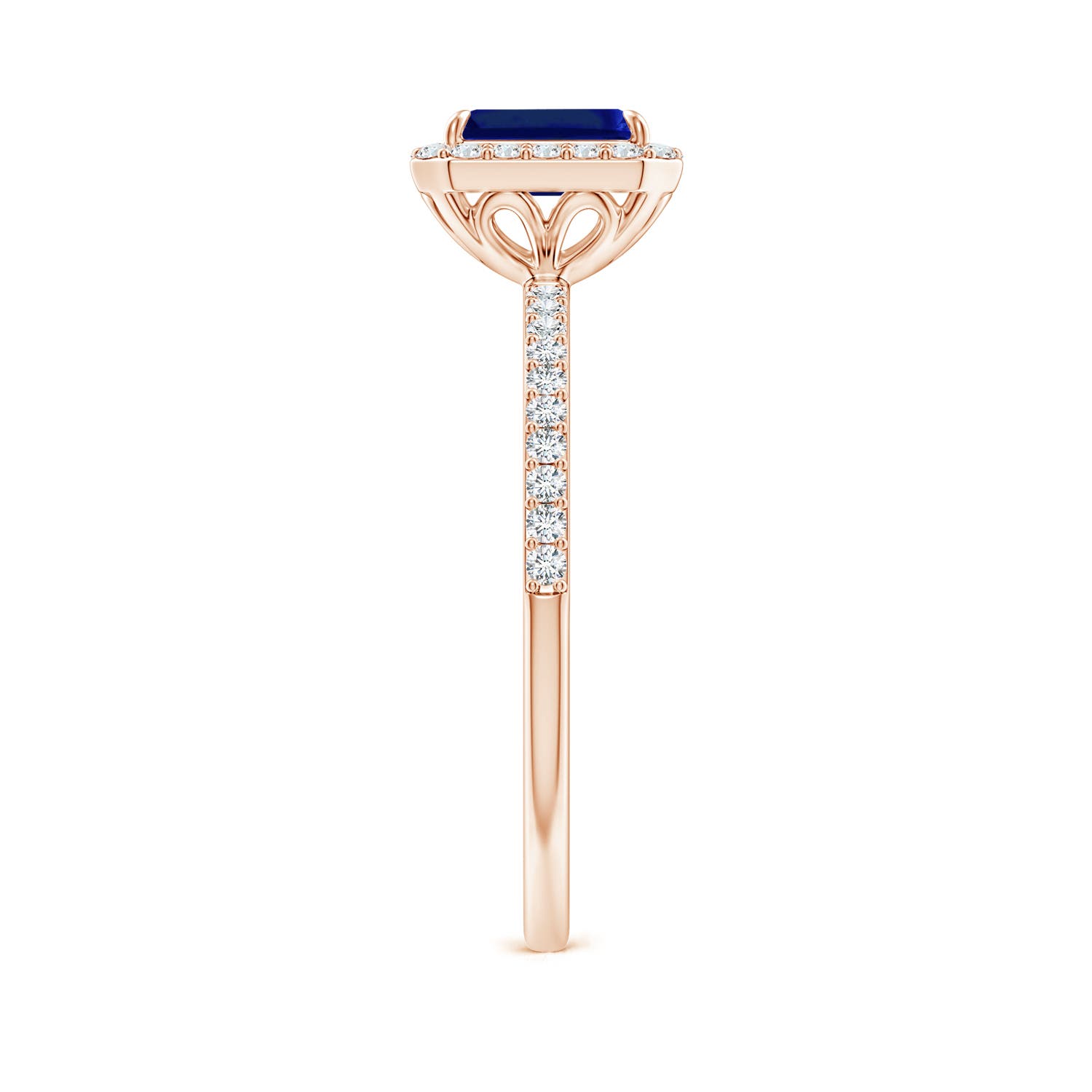 AAAA - Blue Sapphire / 0.94 CT / 14 KT Rose Gold