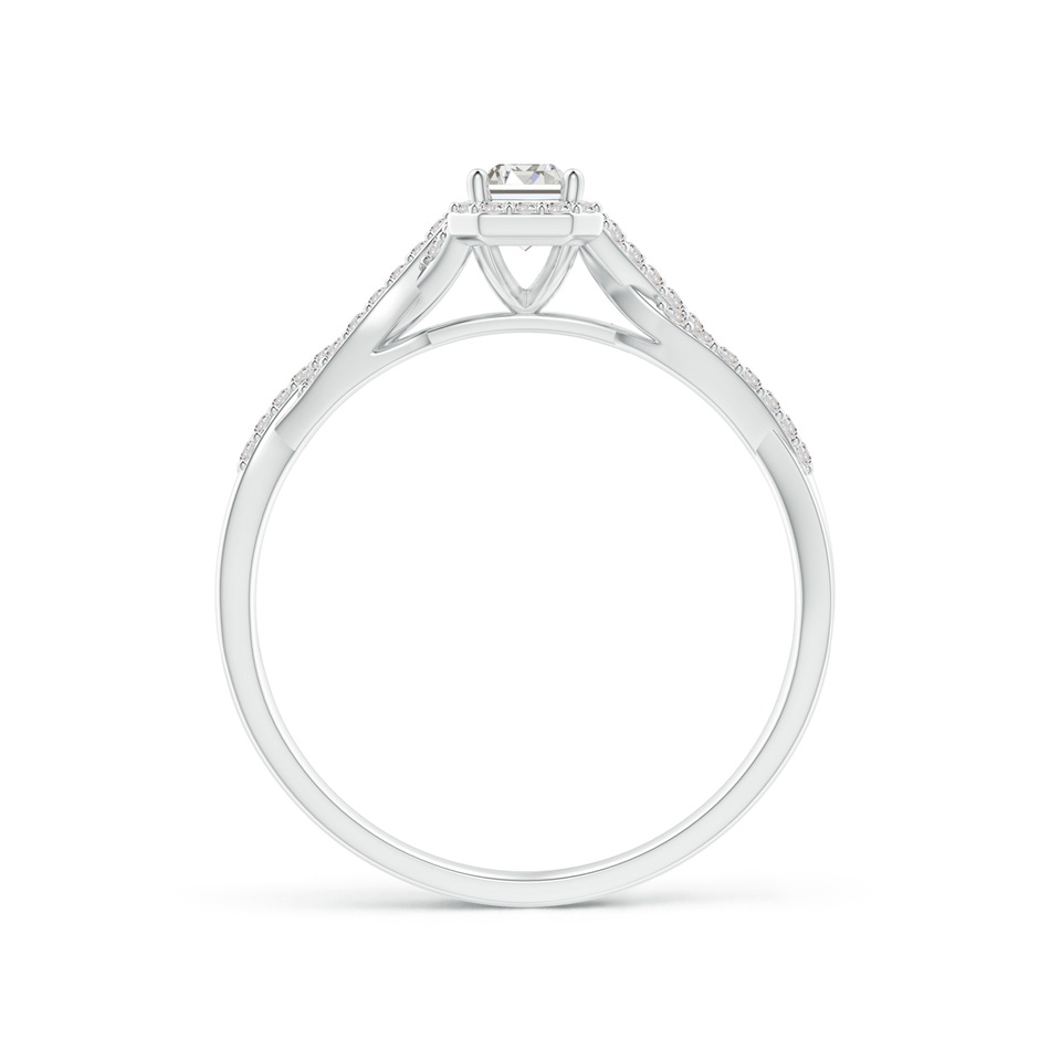 5x3mm IJI1I2 Emerald-Cut Diamond Halo Twisted Shank Ring in White Gold side-1