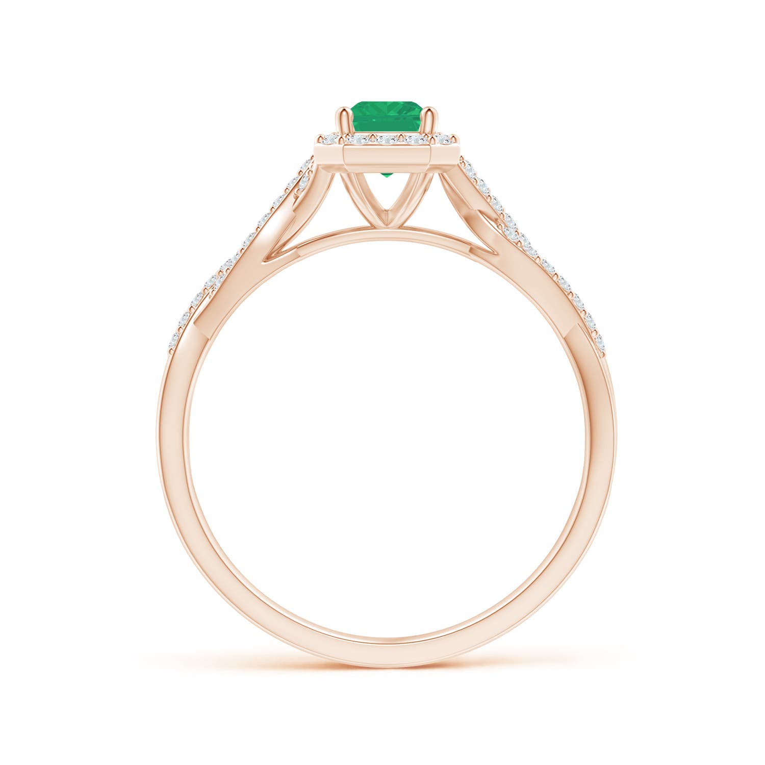 A - Emerald / 0.76 CT / 14 KT Rose Gold