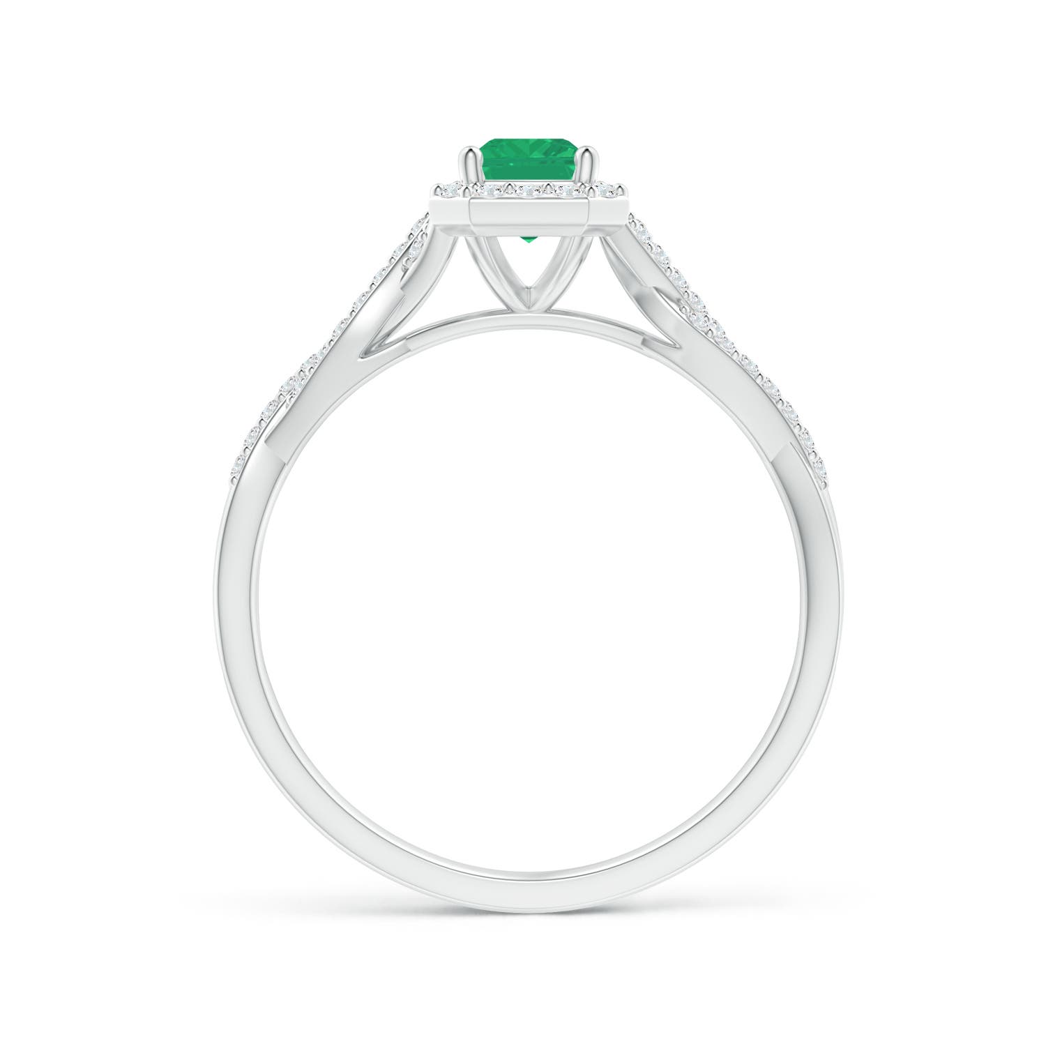 A - Emerald / 0.76 CT / 14 KT White Gold