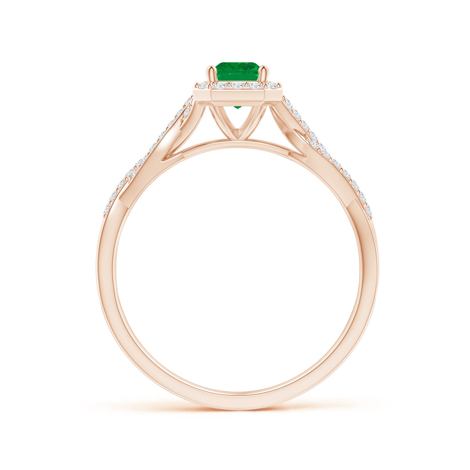 AA - Emerald / 0.76 CT / 14 KT Rose Gold