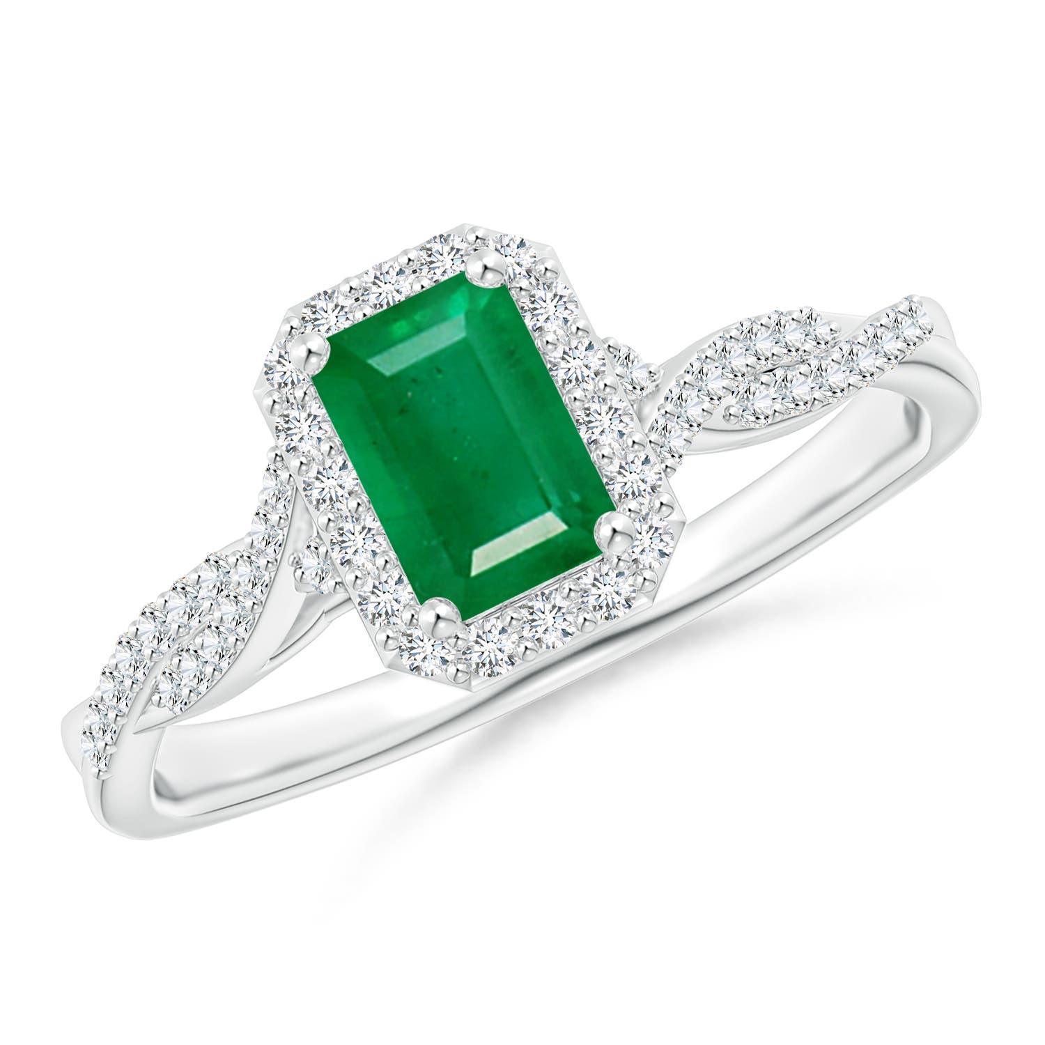 AA - Emerald / 0.76 CT / 14 KT White Gold