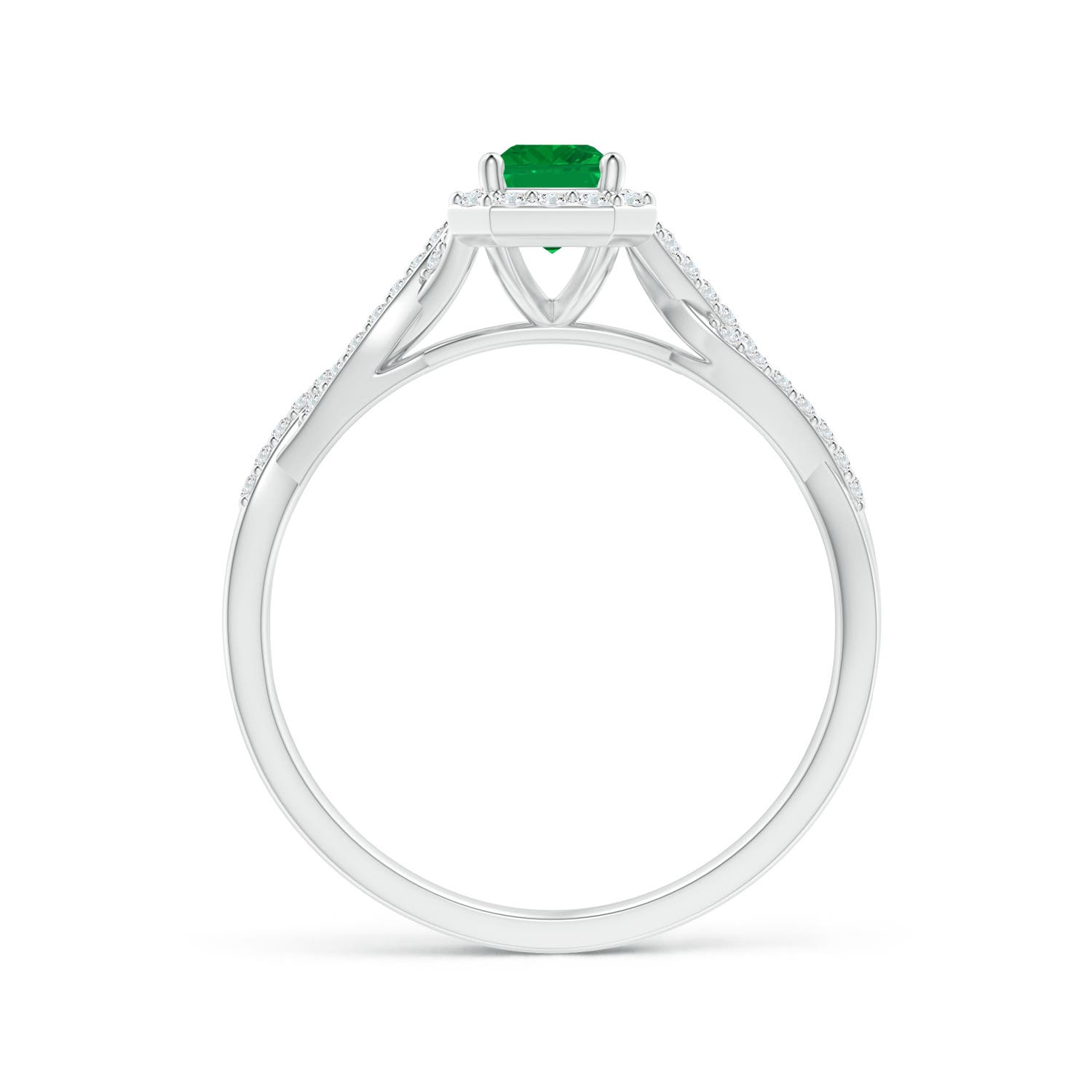 AA - Emerald / 0.76 CT / 14 KT White Gold