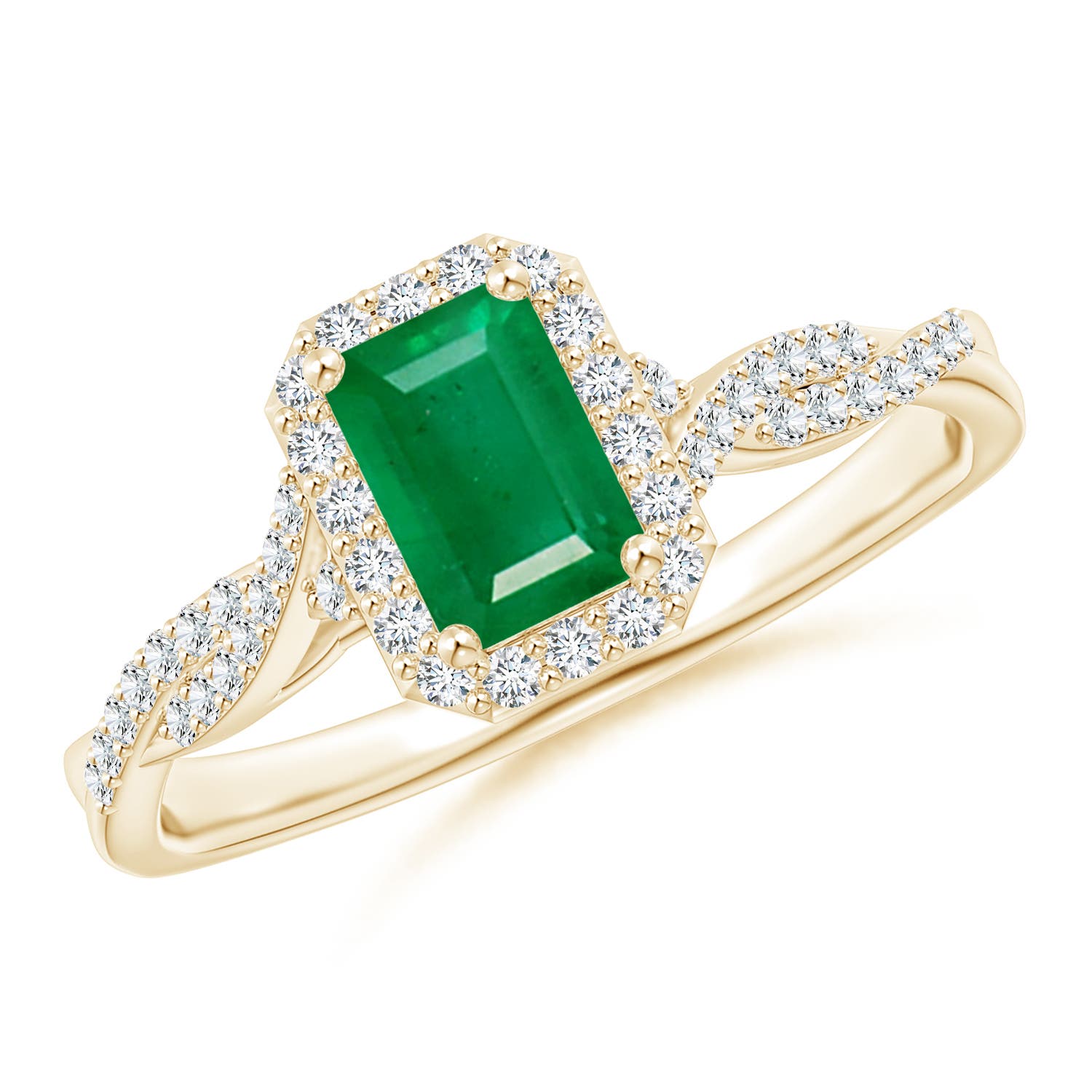 AA - Emerald / 0.76 CT / 14 KT Yellow Gold