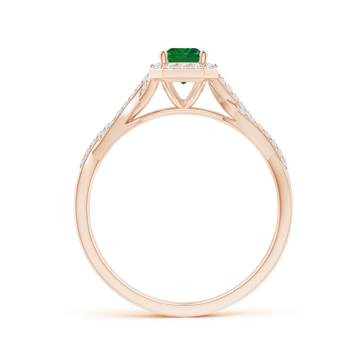 AAA - Emerald / 0.76 CT / 14 KT Rose Gold