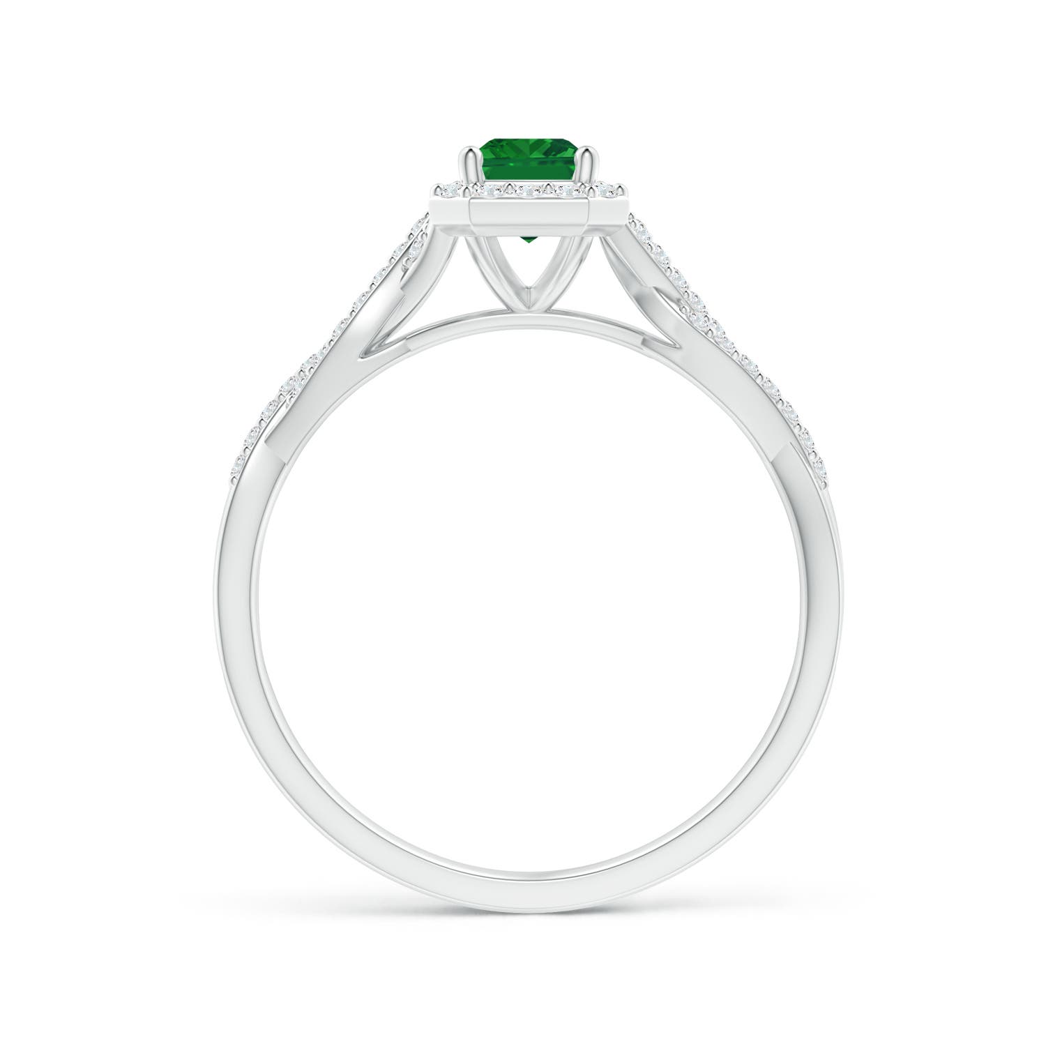 AAA - Emerald / 0.76 CT / 14 KT White Gold