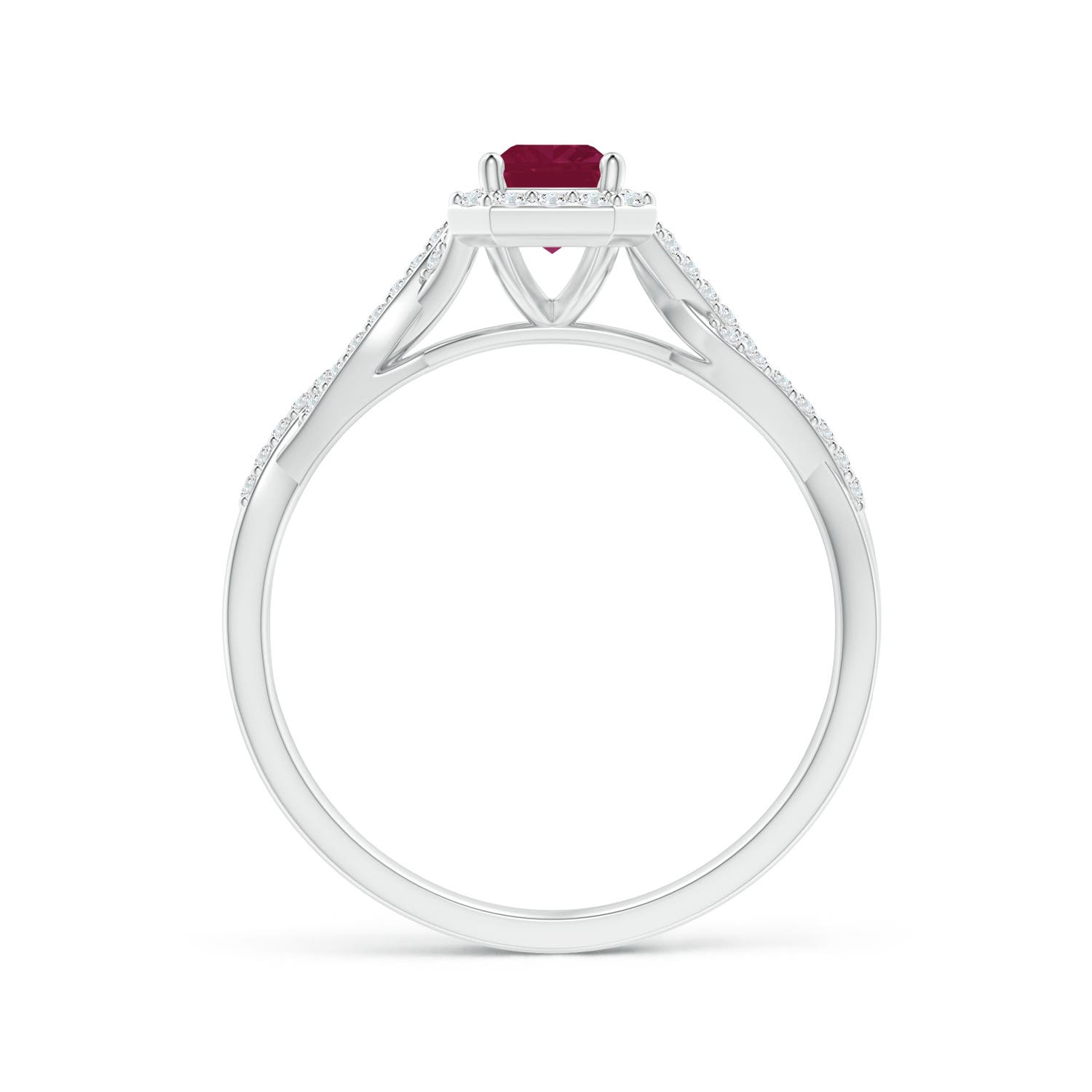 A - Ruby / 0.91 CT / 14 KT White Gold