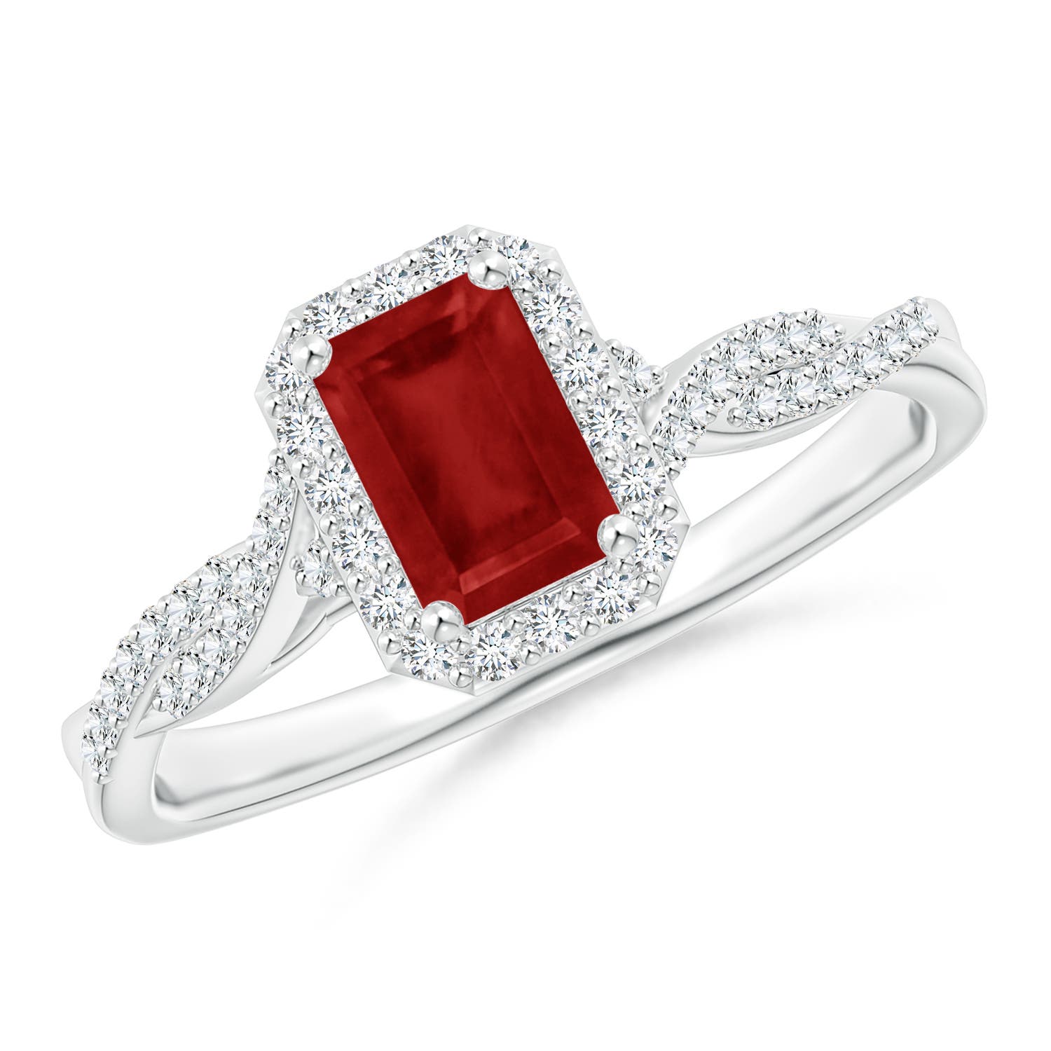 AA - Ruby / 0.91 CT / 14 KT White Gold